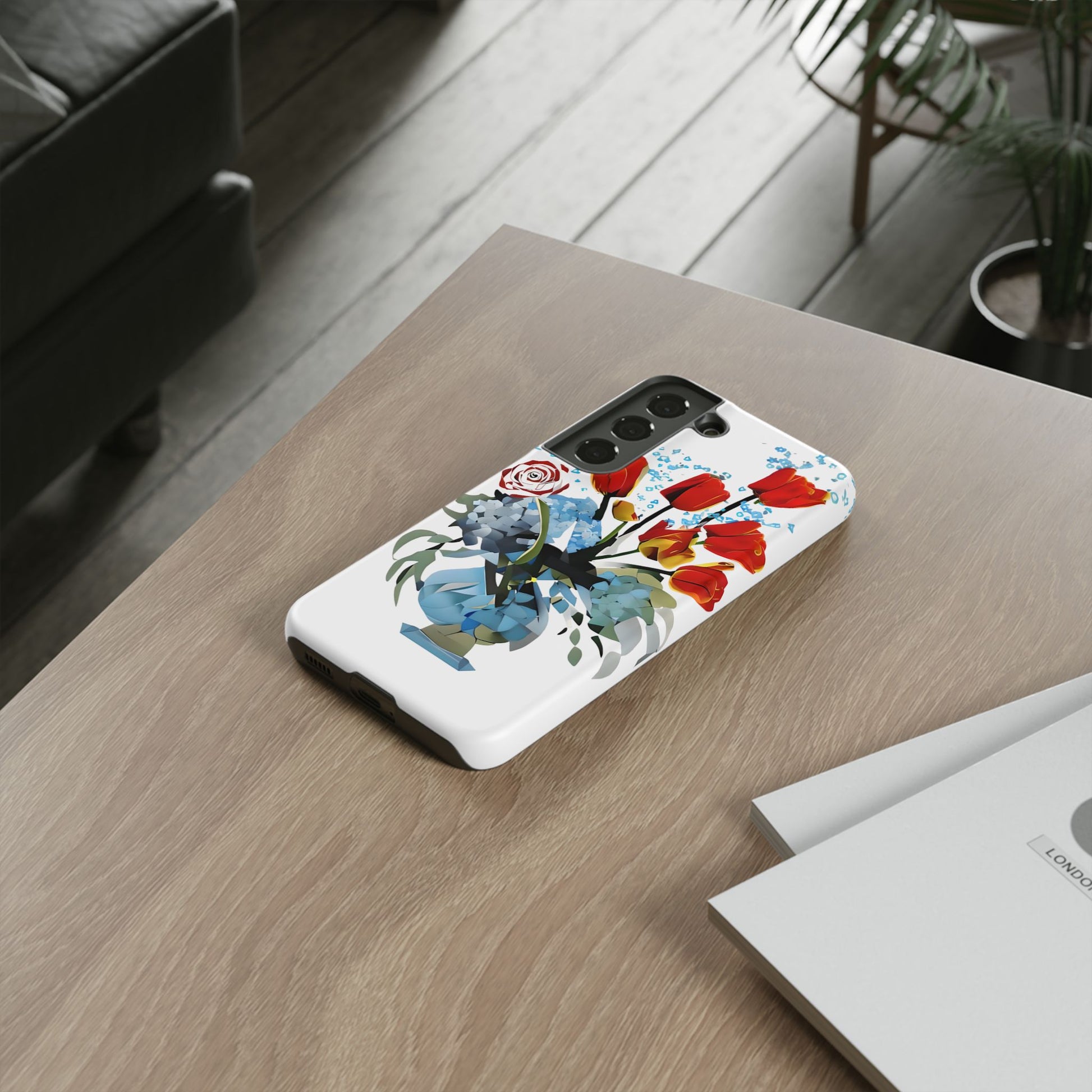 Bouquet Brilliance - Artistic Floral Samsung S22 Phone Case - Vibrant Tulip, Rose & Hydrangea Design