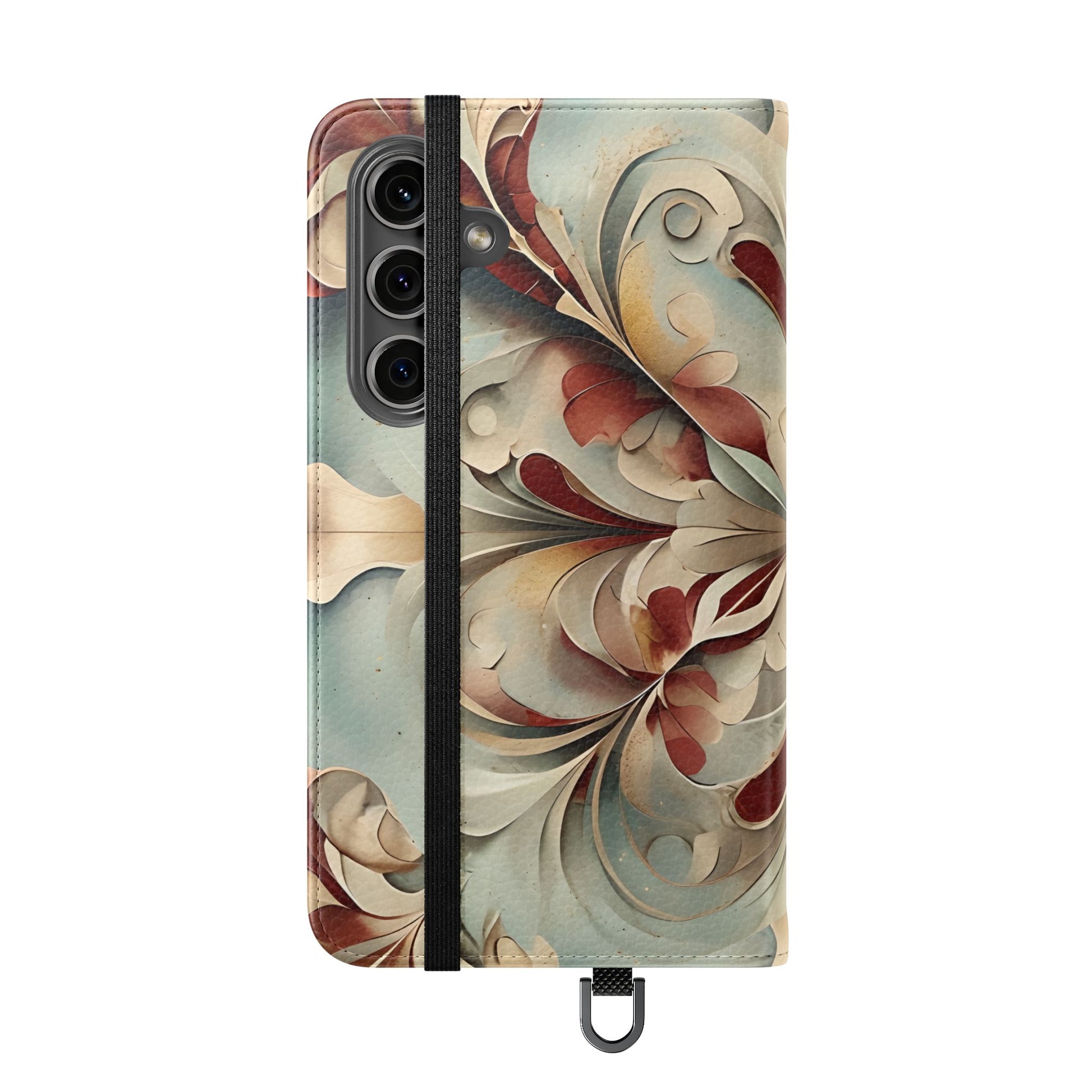 Vintage Baroque Blossom Wallet Phone Case - Elegant Floral Flip Cover for Samsung Galaxy S24
