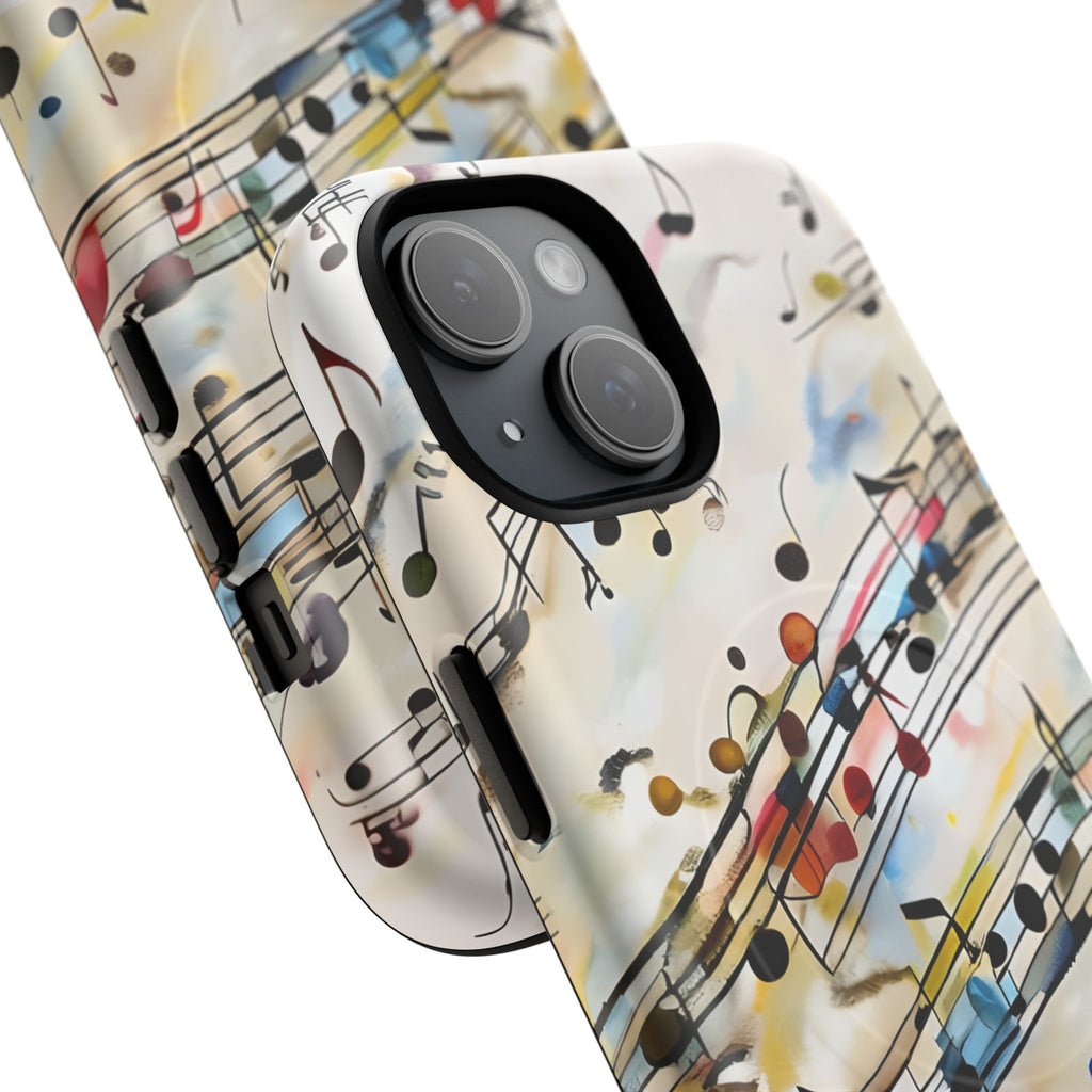 Melodic Flow Abstract Music Notes iPhone 15 MagSafe Case