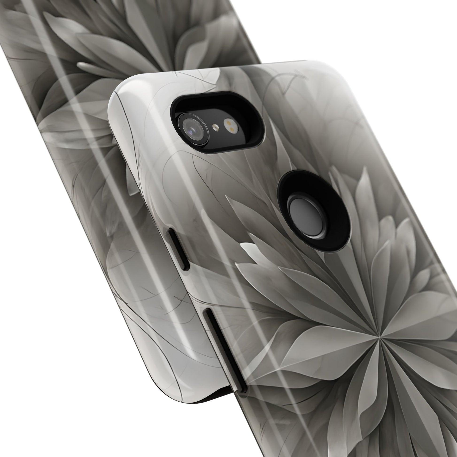 Silver Lotus - Elegant Monochrome Floral Google Pixel 3XL Tough Phone Case - Modern Lotus Design