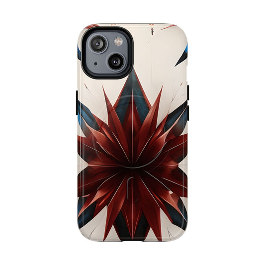 Garnet Starburst iPhone MagSafe case with red, white and blue geometric starburst design