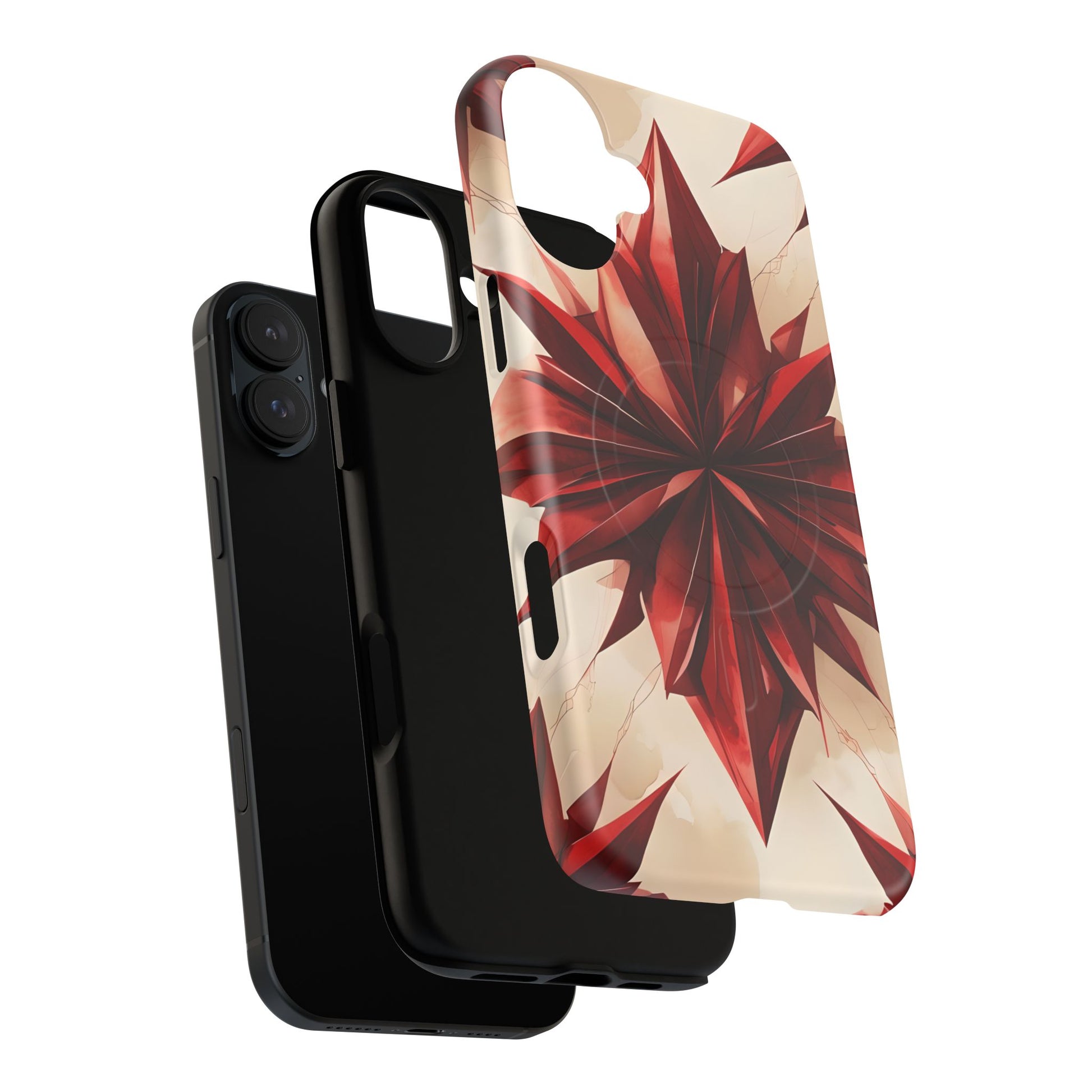 Ruby Compass iPhone 16 Plus MagSafe Phone Case - Bold Red Modern Design
