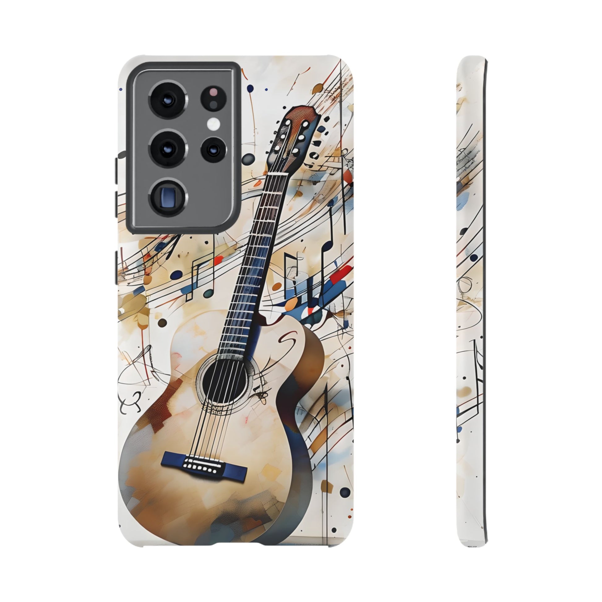 Strum and Flow Acoustic Guitar Art Tough Case for Samsung Galaxy S21 Ultra - Shockproof Phone Cover