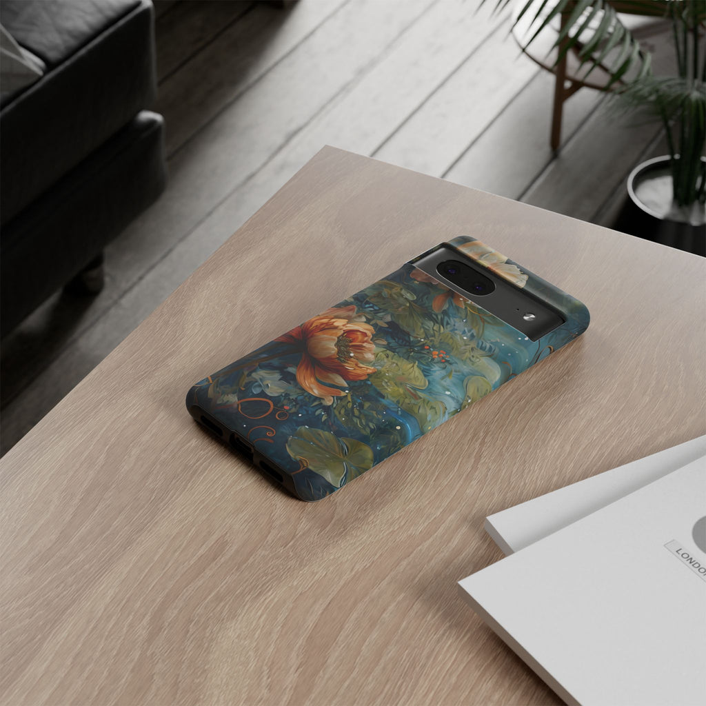 Waterlily Nocturne Tough Case for Google Pixel 7- Premium Artistic Shockproof Cover, Elegant Protective Phone Case