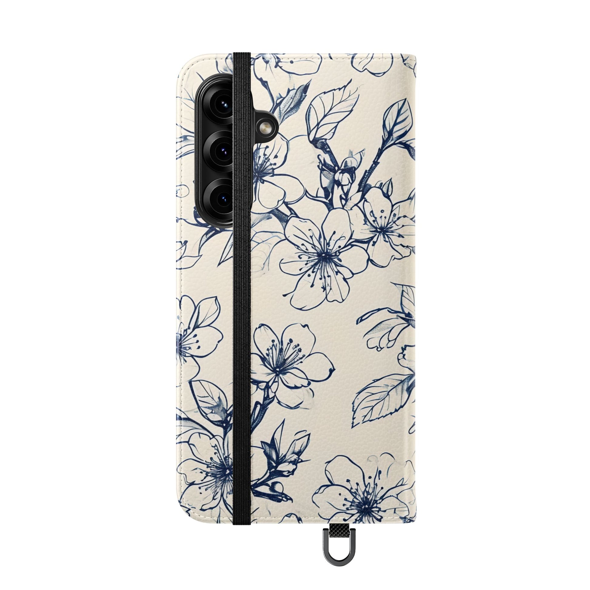 Blossom Sketch - Minimalist Floral Flip Phone Case for Samsung Galaxy S25 Plus