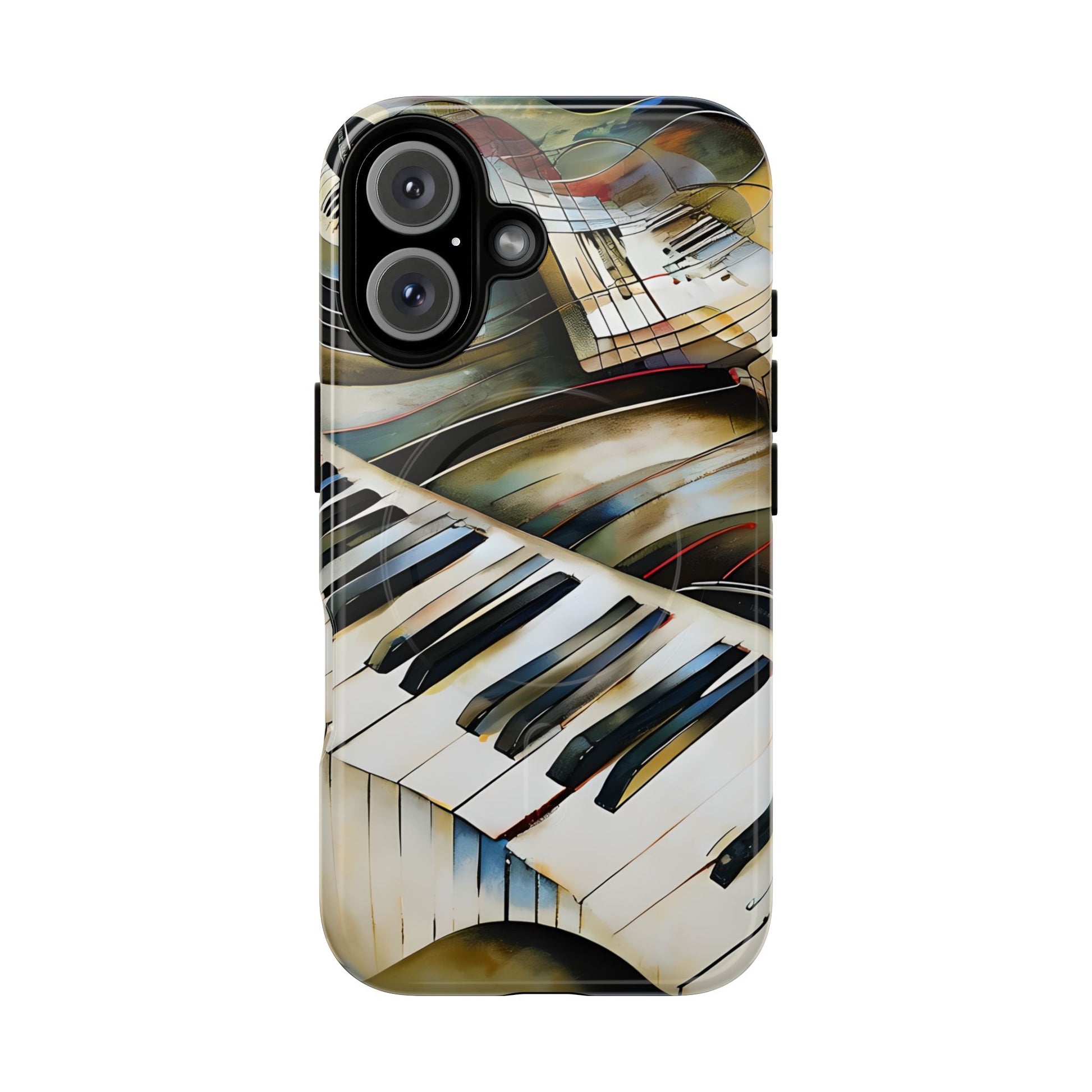 Ivory Cascade Abstract Keyboard Music iPhone 16 MagSafe Case