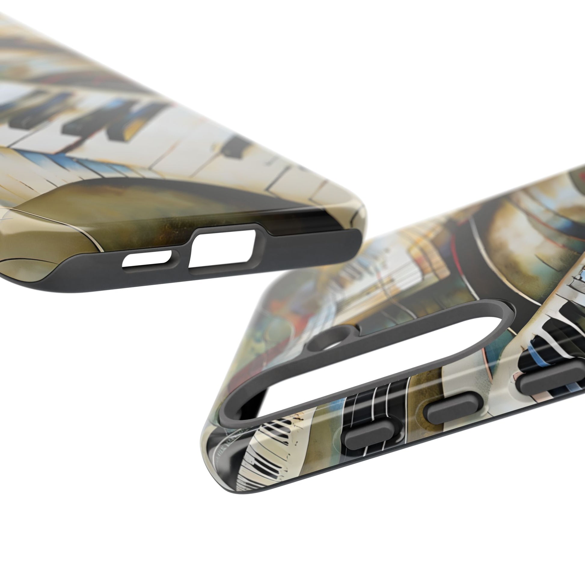 Ivory Cascade Abstract Keyboard Music Tough Case for Samsung Galaxy S25 Plus - Shockproof Phone Cover