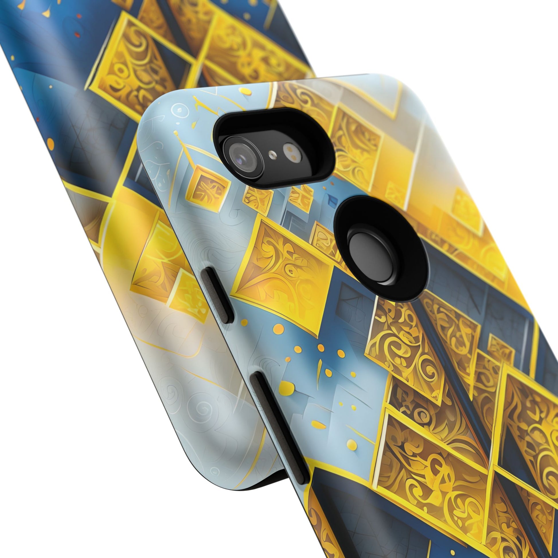Golden Ascent Luxe Geometric Google Pixel 3 Tough Case - Elegant Abstract Gold Design
