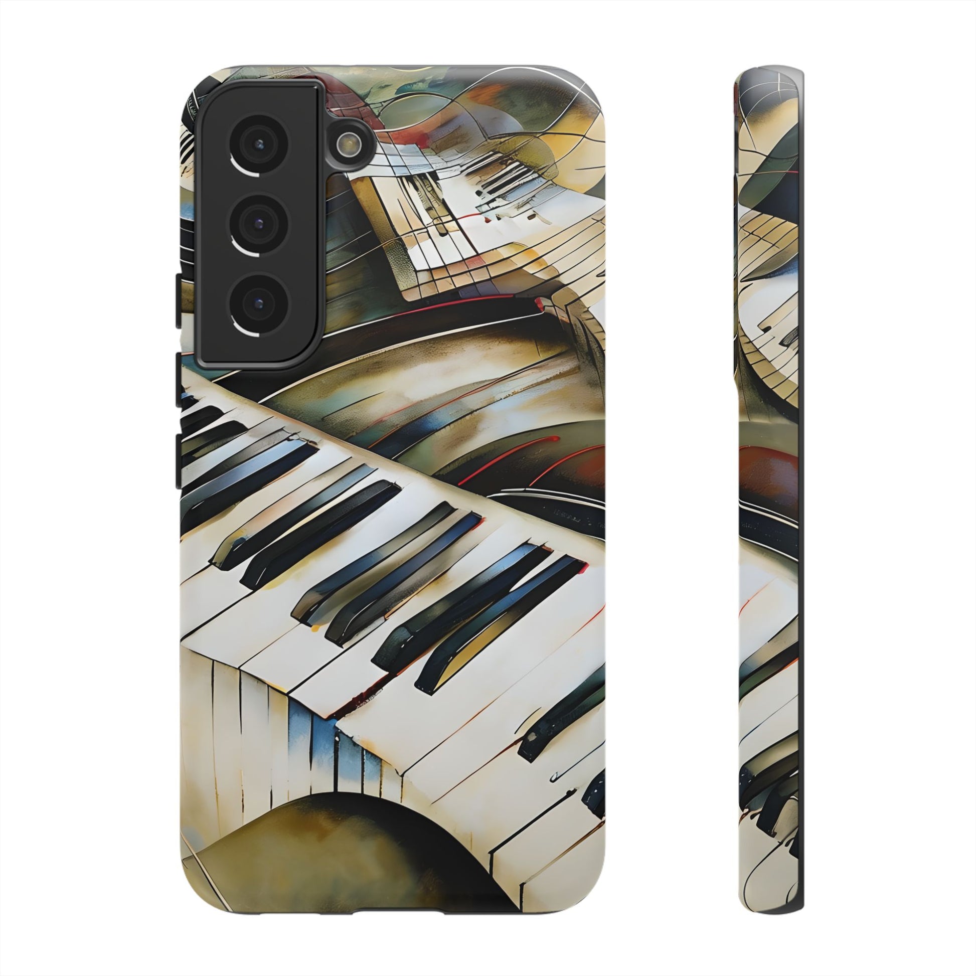 Ivory Cascade Abstract Keyboard Music Tough Case for Samsung Galaxy S22- Shockproof Phone Cover