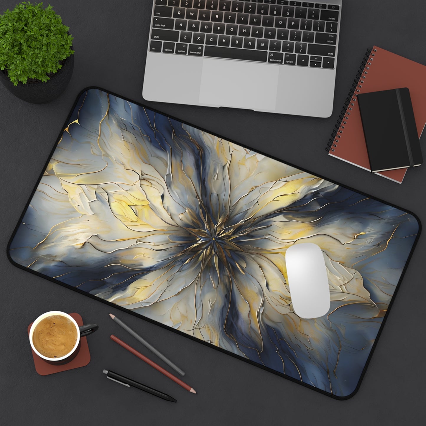 Luminous Petal Designer Desk Mat - Premium Office Desk Pad, 3 Sizes Available, Artistic Workspace Protection