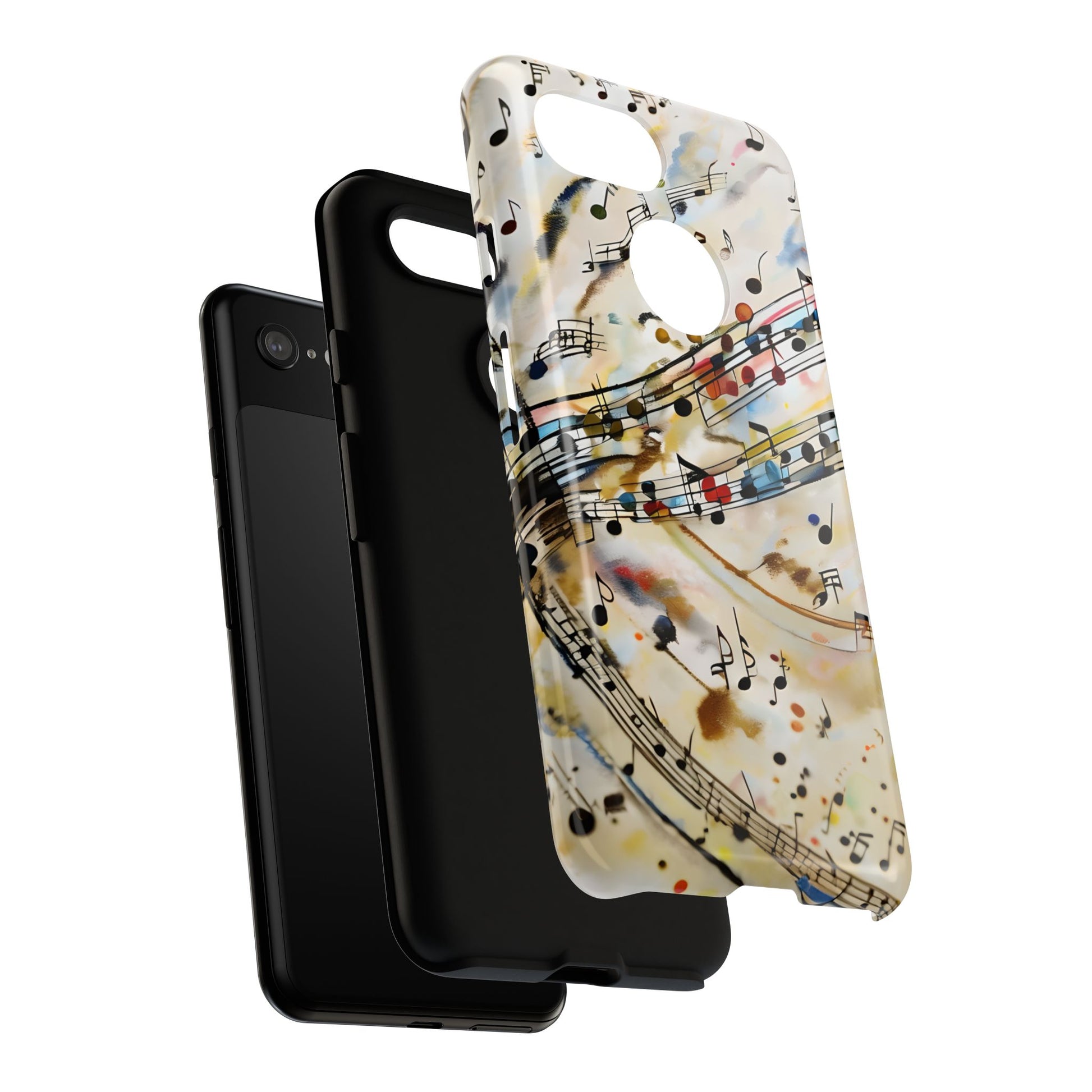 Melodic Flow Abstract Music Notes Tough Case for Google Pixel 3 - Shockproof Phone Cover
