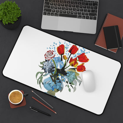 Bouquet Brilliance Desk Mat - Premium Office Desk Pad, 3 Sizes Available, Artistic Workspace Protection