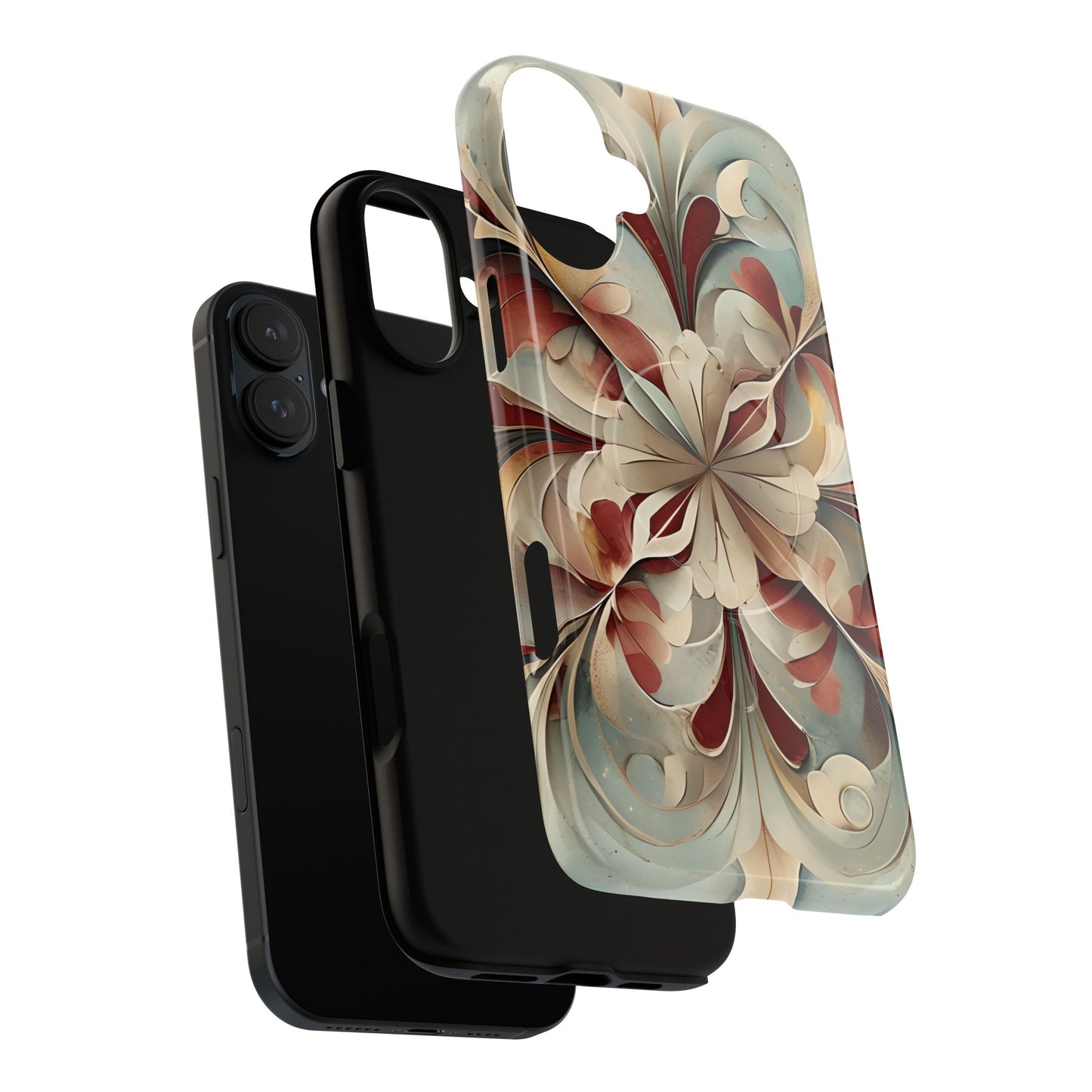 Vintage Baroque Blossom - Ornate Floral Art iPhone MagSafe Phone Case - Elegant Baroque-Inspired Design