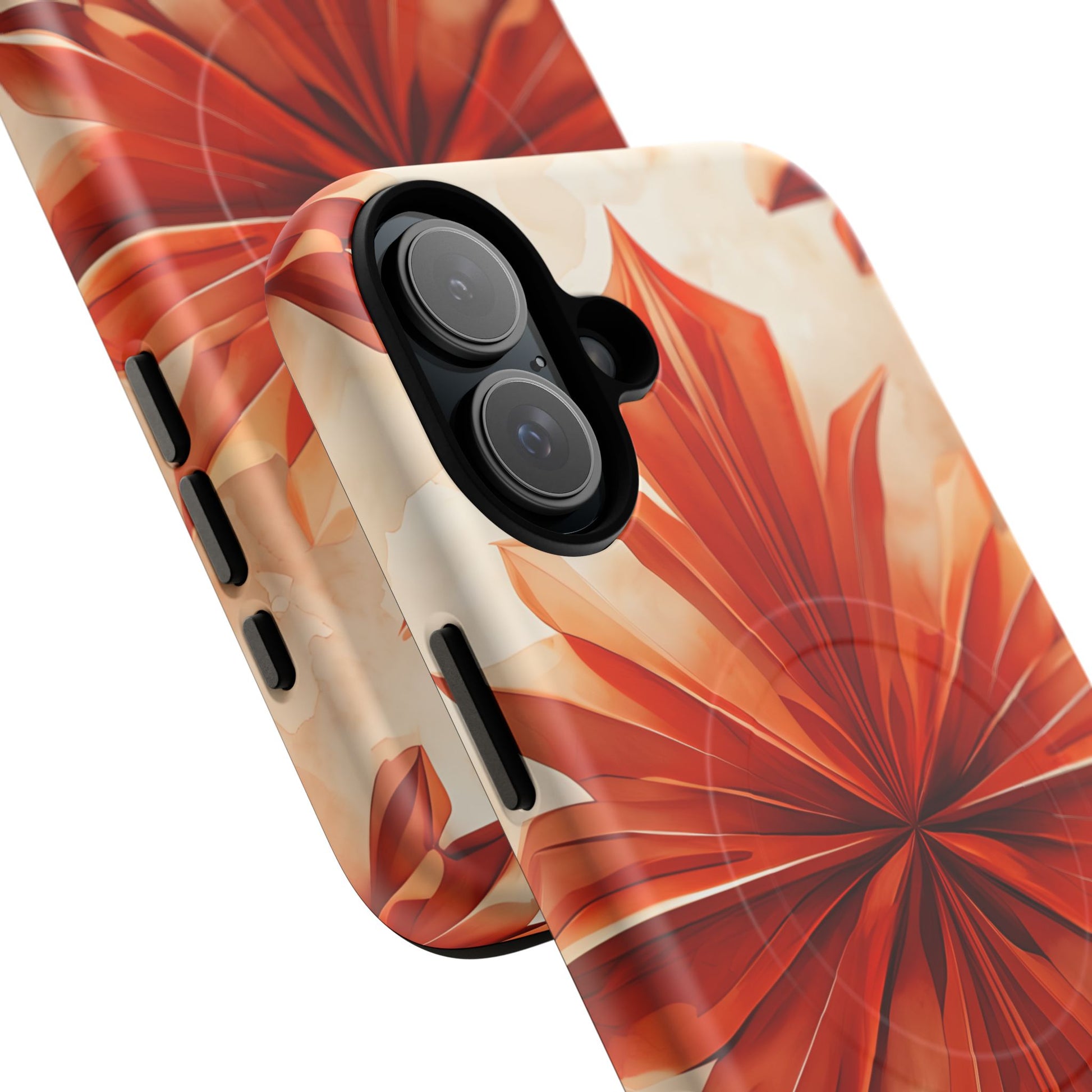 Sunset Fleur iPhone 16 Plus - Kaleidoscope Collection of MagSafe Compatible - Vibrant Sunset Flower Design