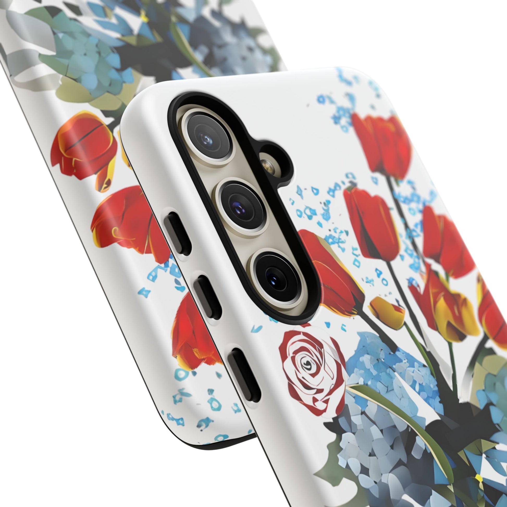 Bouquet Brilliance - Artistic Floral Samsung S24 Plus Phone Case - Vibrant Tulip, Rose & Hydrangea Design