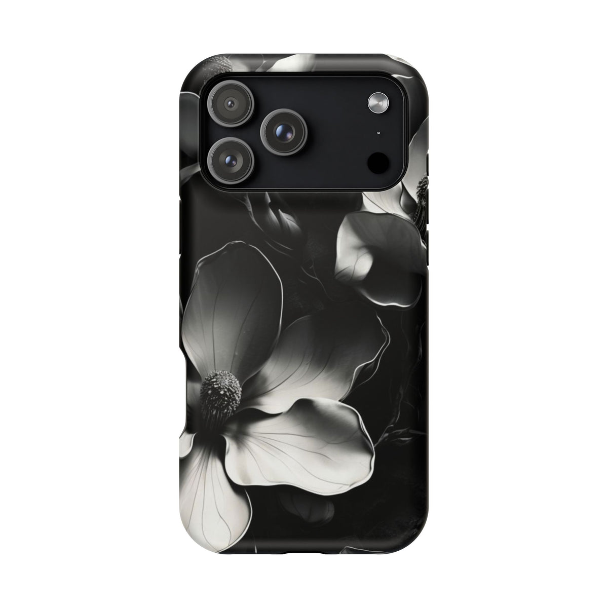 Monochrome Magnolia iPhone MagSafe Case