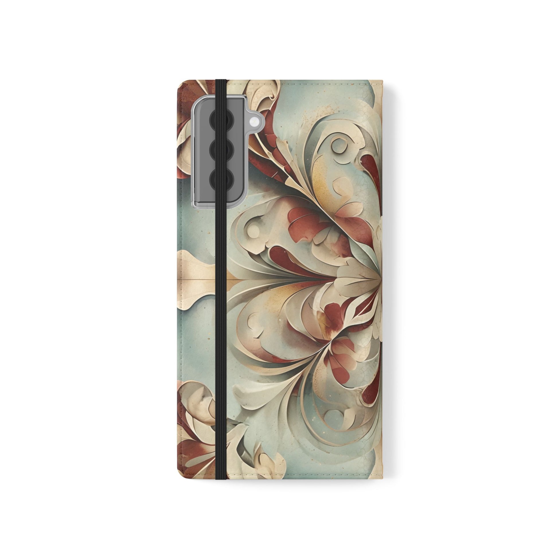 Vintage Baroque Blossom Wallet Phone Case - Elegant Floral Flip Cover for Samsung Galaxy S21 Plus