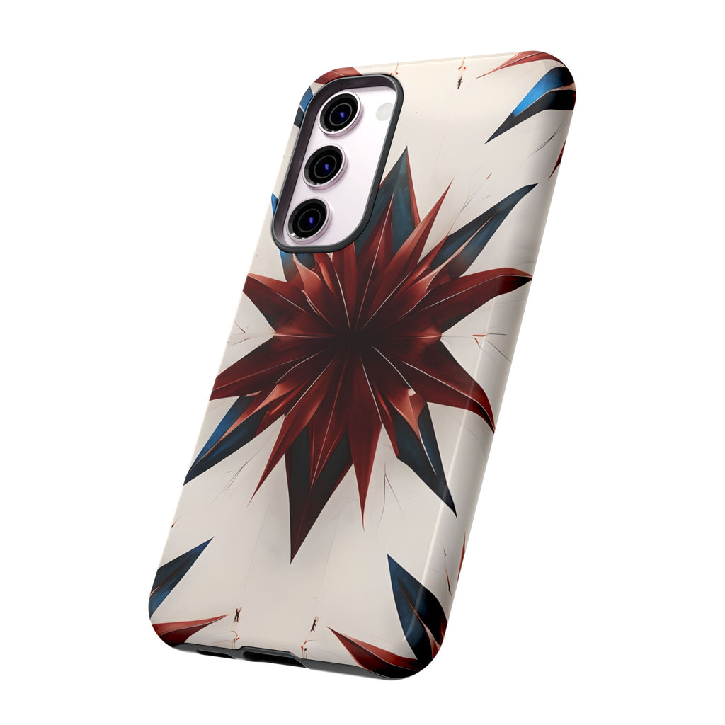 Garnet Starburst - Kaleidoscope Collection Gemstone Floral - Samsung Galaxy S23 Plus Tough Phone Case - Floral Burst Design