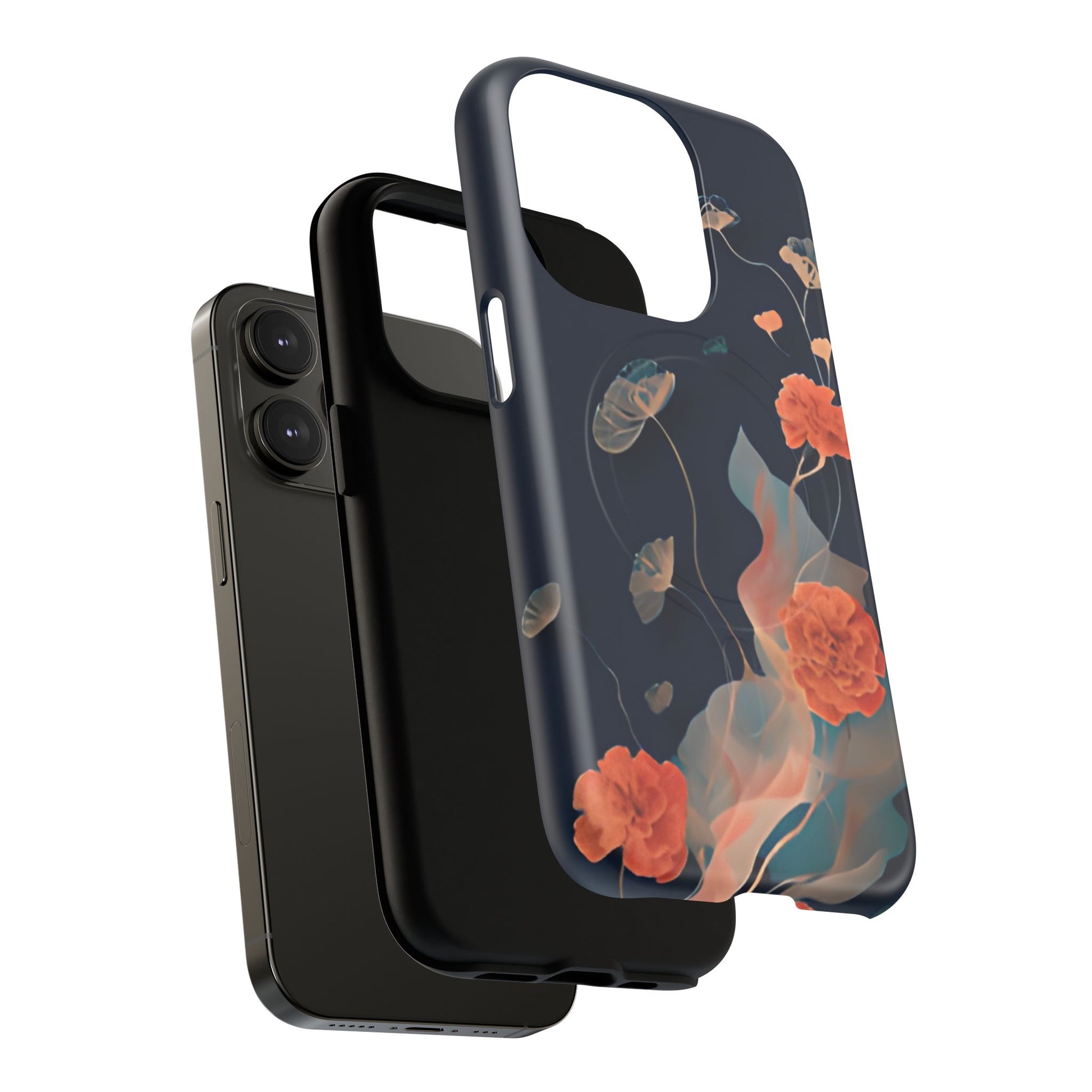 Lotus Reverie - Elegant Artistic Floral iPhone 14 Pro MagSafe Phone Case - Painterly Lotus Blossom Design
