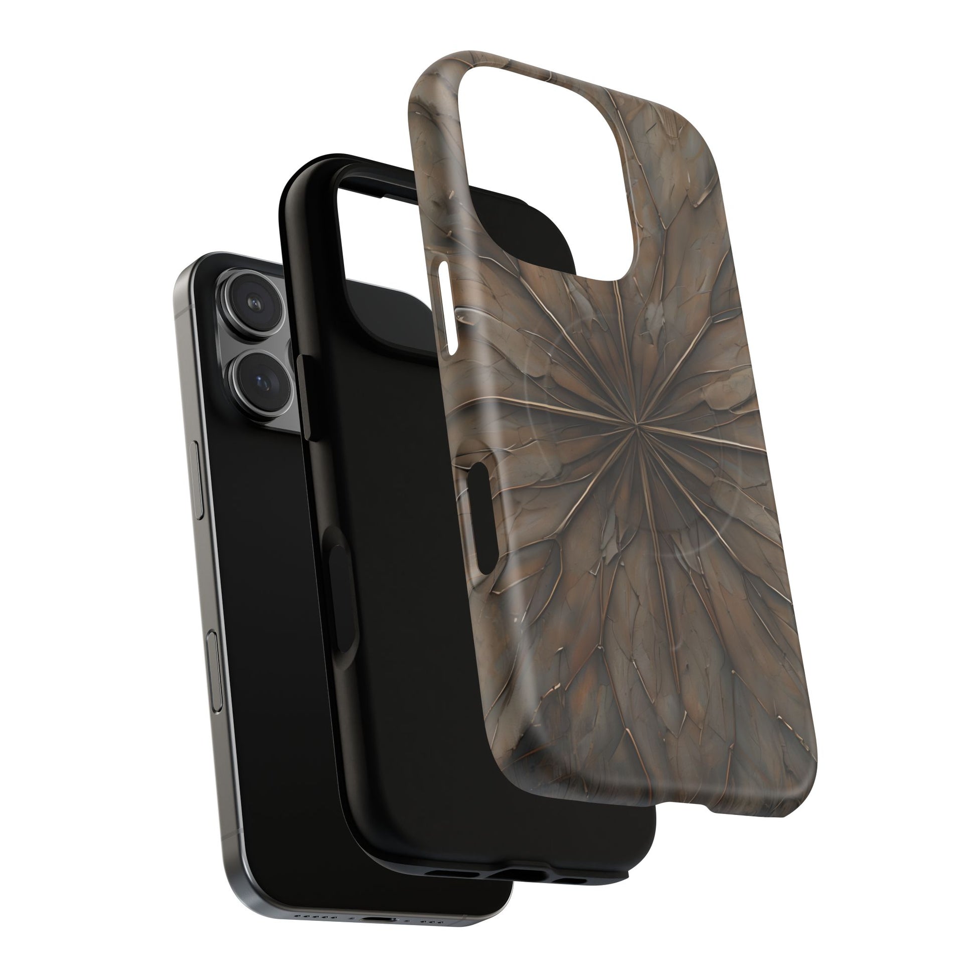 Earthstone Mandala - Kaleidoscope Collection Artistic Taupe Burst - iPhone 16 Pro MagSafe Phone Case