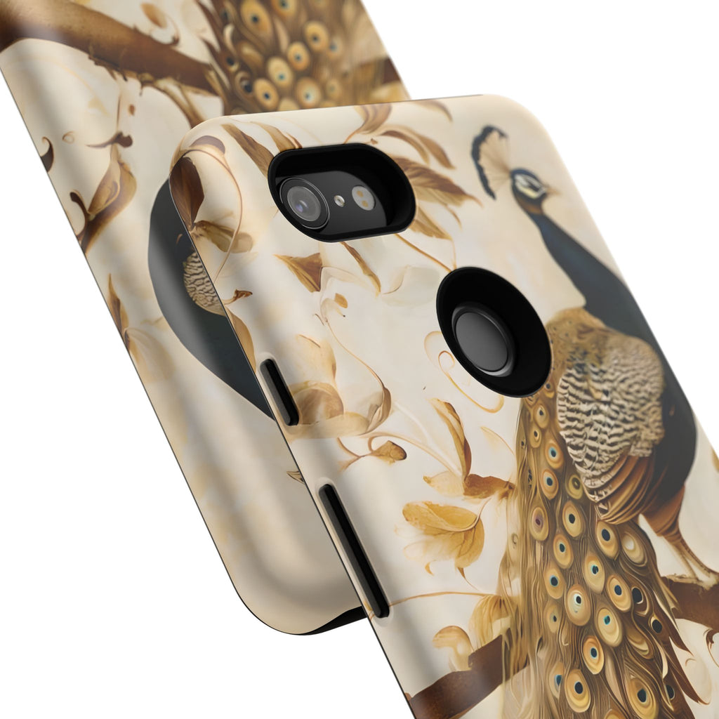 Golden Plumage - Luxe Peacock Art Google Pixel 3XL 5G Phone Case - Elegant Gold & Cream Design