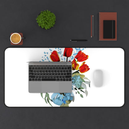 Bouquet Brilliance Desk Mat - Premium Office Desk Pad, 3 Sizes Available, Artistic Workspace Protection