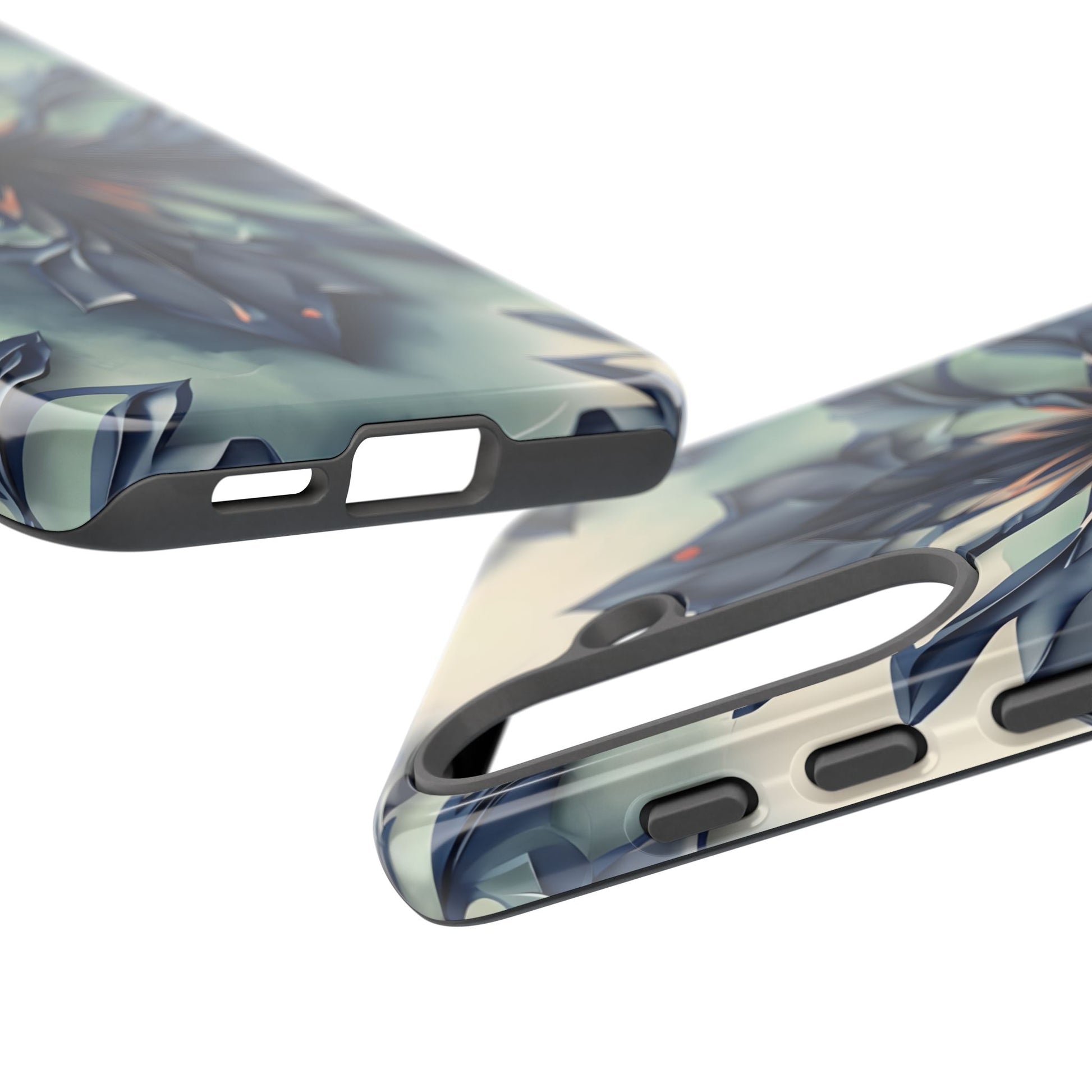 Frosted Indigo Bloom - Artistic Kaleidoscope Collection Artistic Floral - Samsung Galaxy S25 Tough Phone Case - Blue Symmetrical Design