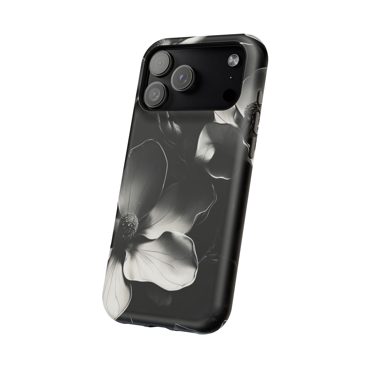 Monochrome Magnolia iPhone MagSafe Case