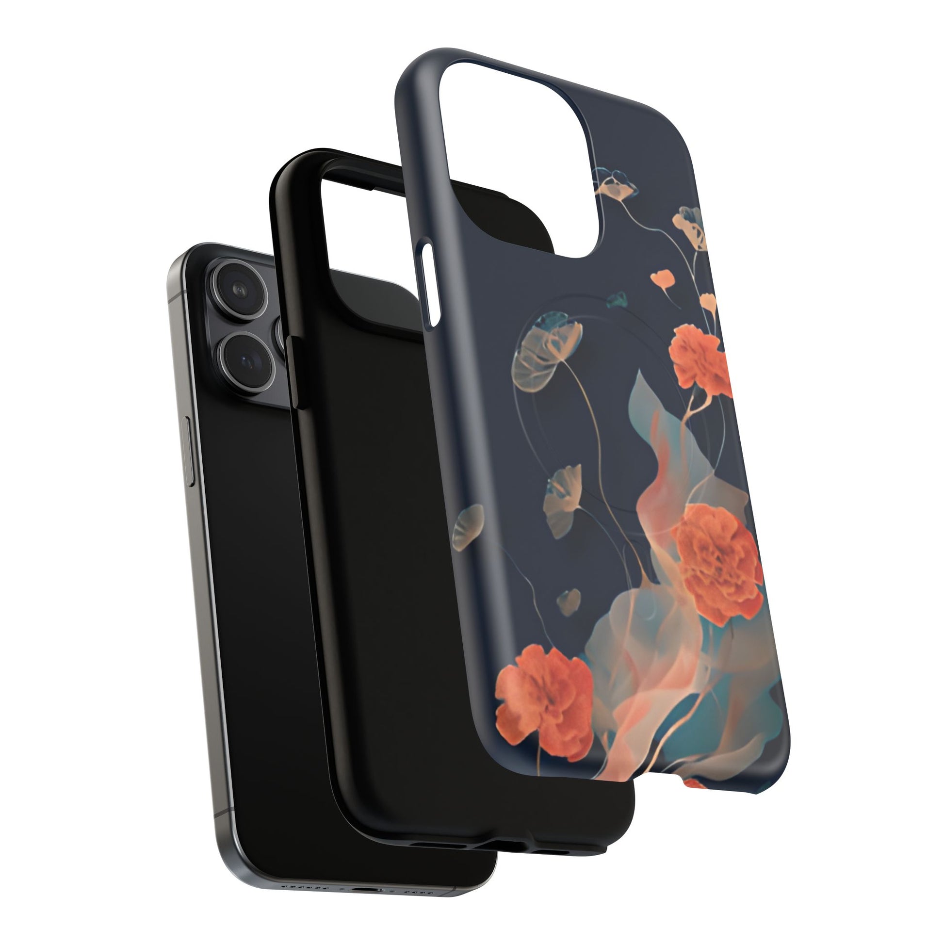 Lotus Reverie - Elegant Artistic Floral iPhone 15 Pro Max MagSafe Phone Case - Painterly Lotus Blossom Design