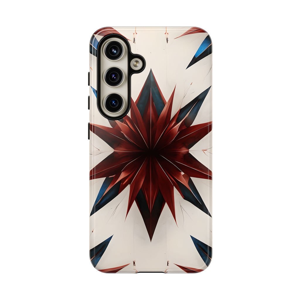 Garnet Starburst - Kaleidoscope Collection Gemstone Floral - Samsung Galaxy S24 Tough Phone Case - Floral Burst Design