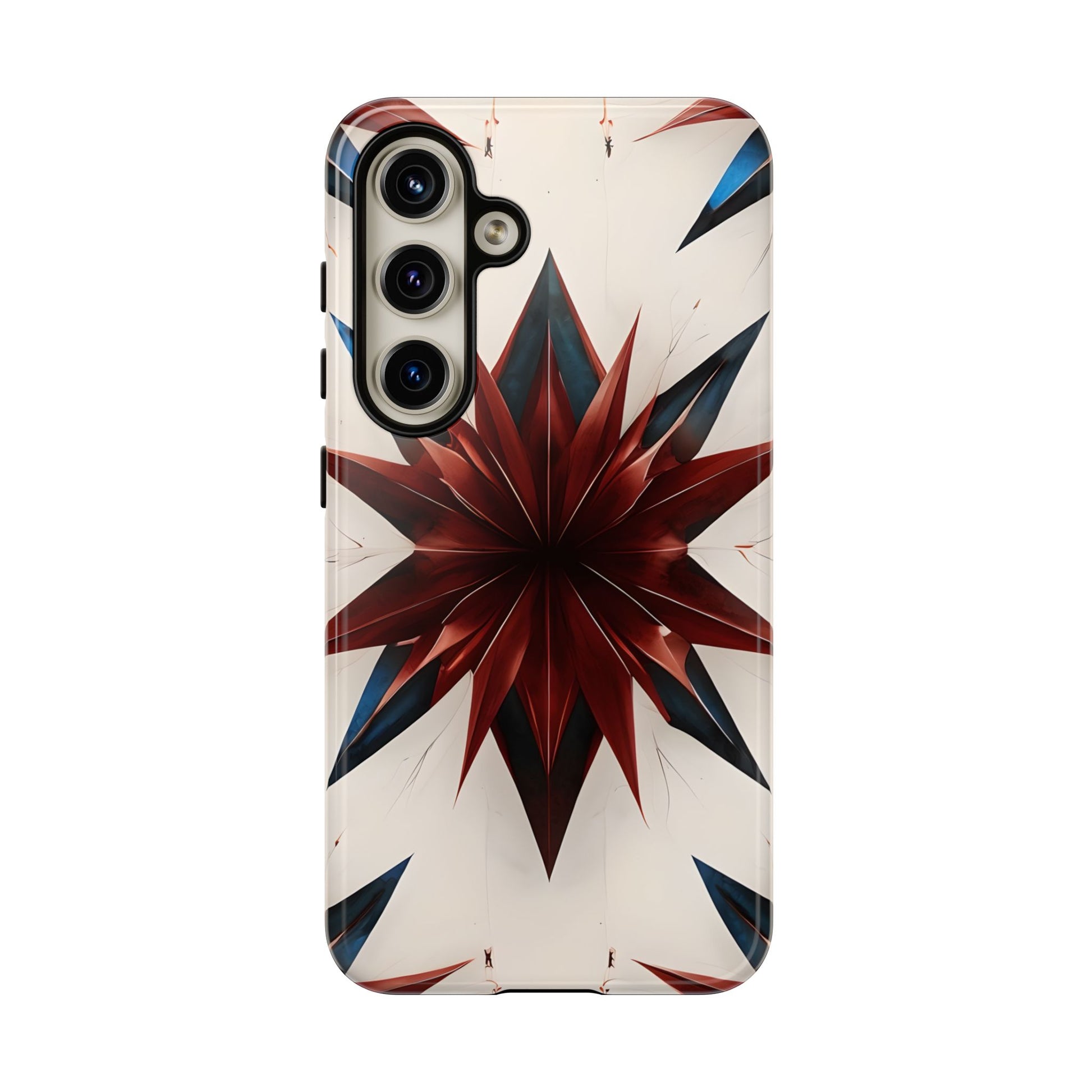 Garnet Starburst - Kaleidoscope Collection Gemstone Floral - Samsung Galaxy S24 Tough Phone Case - Floral Burst Design