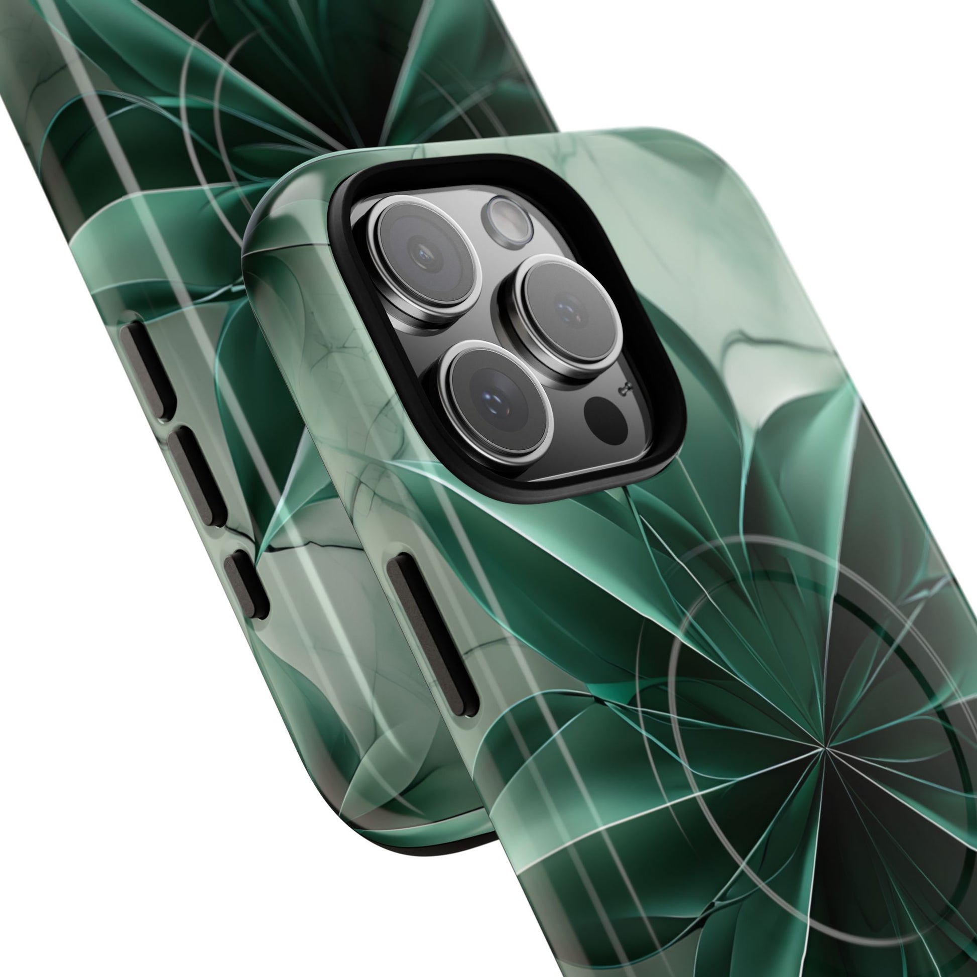 Emerald Bloom - iPhone 16 Pro Max MagSafe Phone Case - Rich Emerald Modern Design
