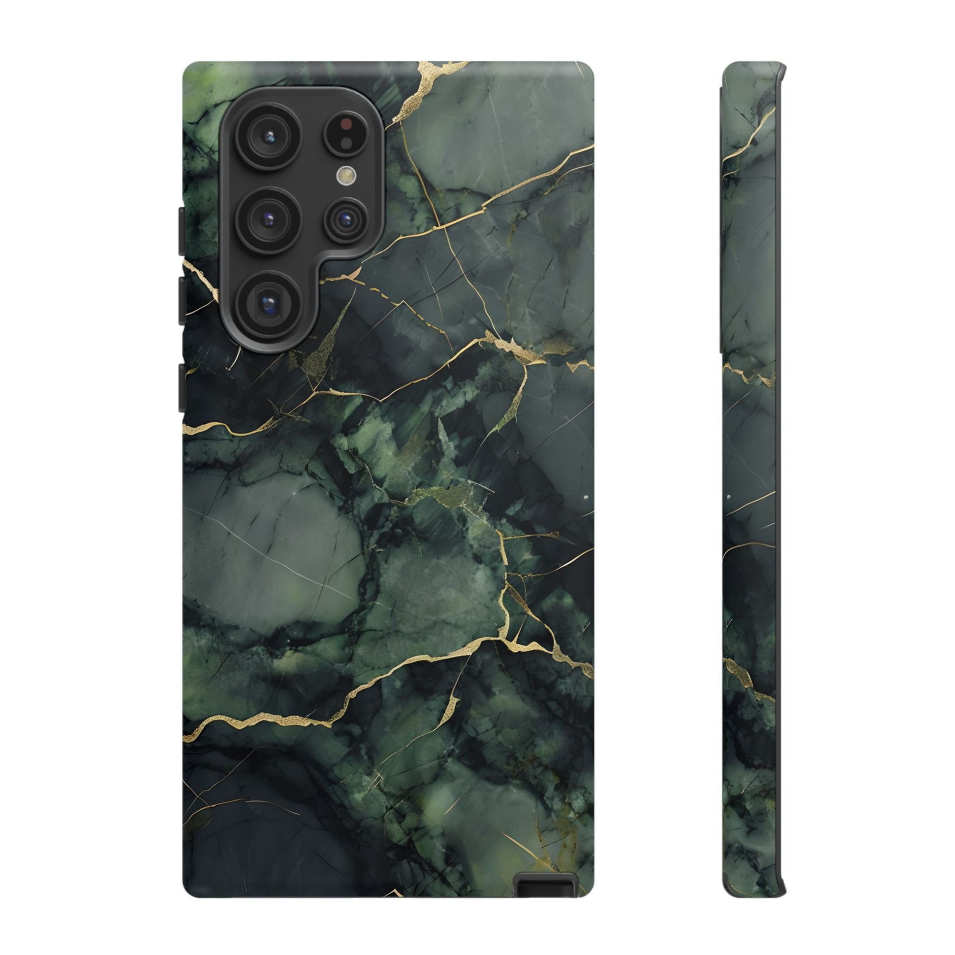 Verdant Vein Tough Case for Samsung Galaxy S22 Ultra - Luxury Gold Vein, Nature-Inspired Protective Cover
