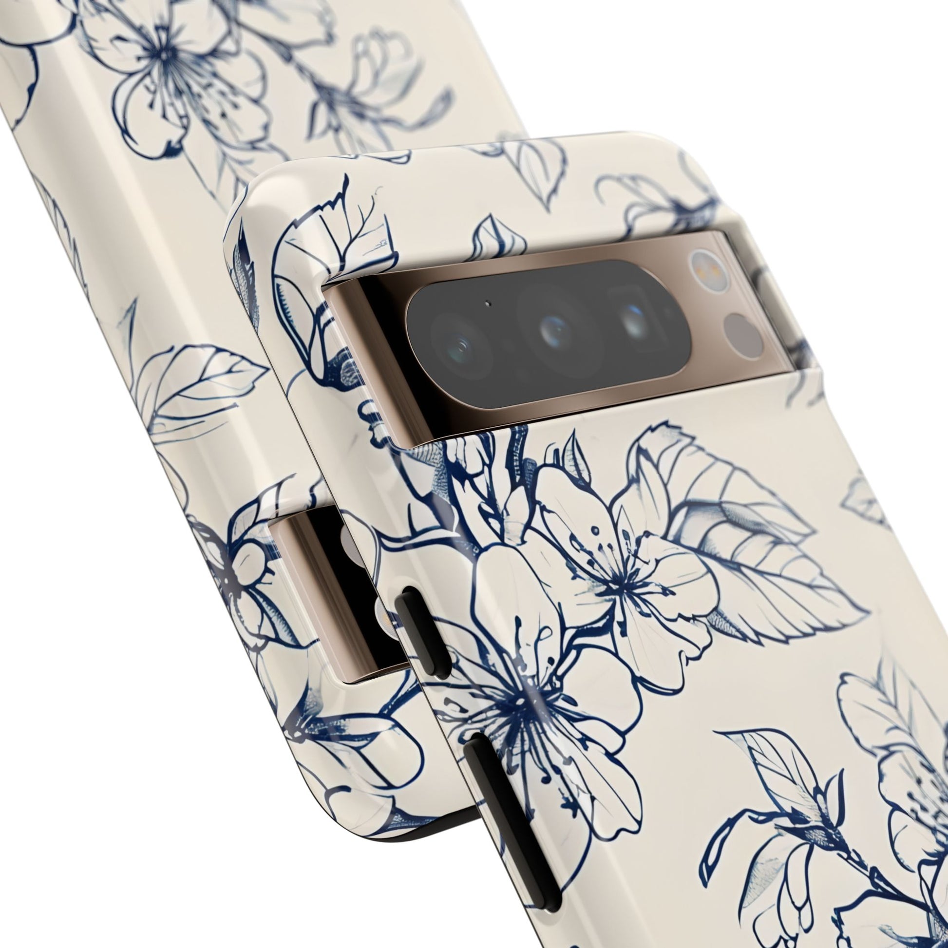 Blossom Sketch - Artistic Blue Floral Google Pixel 8 Pro - Tough Phone Case - Hand-Drawn Botanical Design