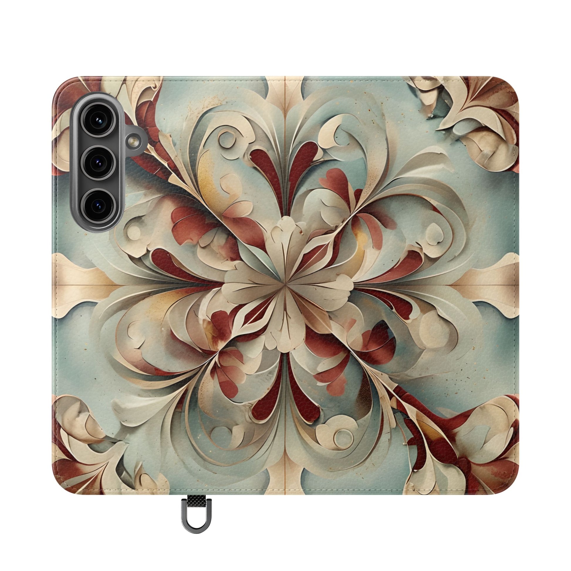 Vintage Baroque Blossom Wallet Phone Case - Elegant Floral Flip Cover for Samsung Galaxy S24 Plus
