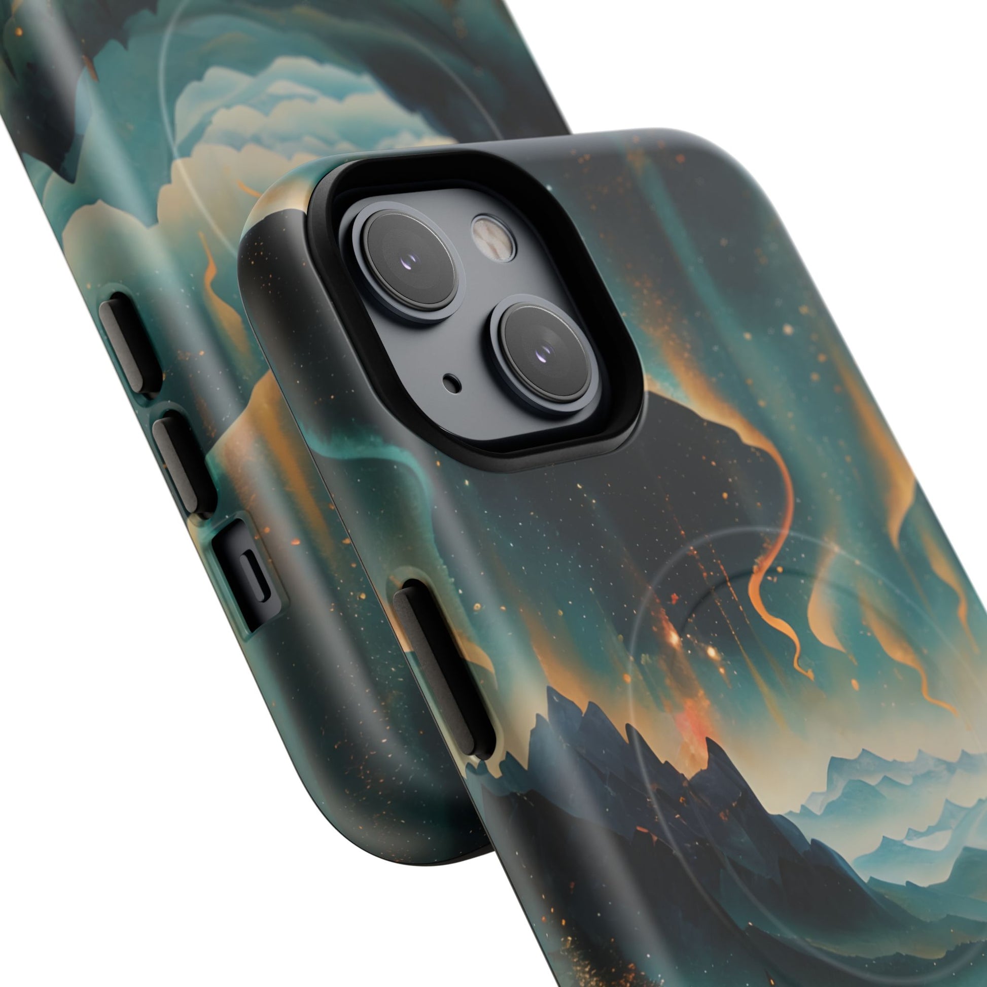 Aurora Dreamscape iPhone 14 Case – Northern Lights Art, MagSafe Compatible, Tough Shockproof Cover