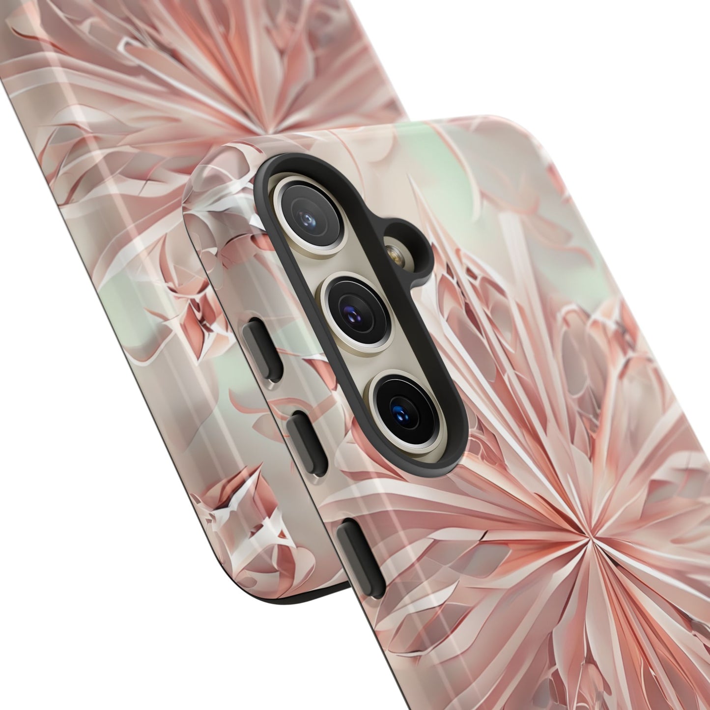Blush Frost from our Kaleidoscope Collection - Samsung Galaxy tough case - Soft Pink Geometric Floral Design