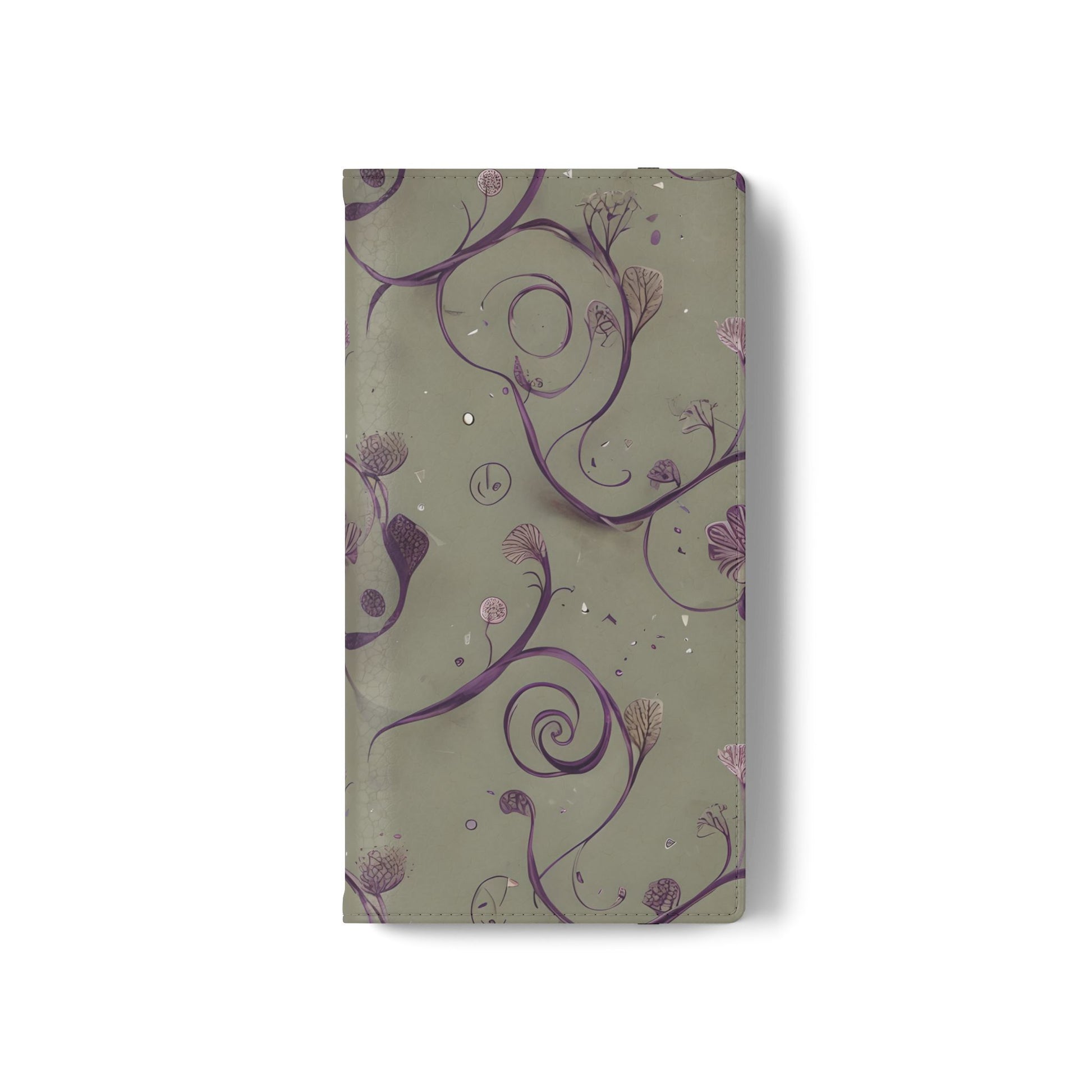 Twilight Thistle Bloom Wallet Phone Case - Elegant Purple Floral Vine Flip Cover for Samsung Galaxy S22 Ultra