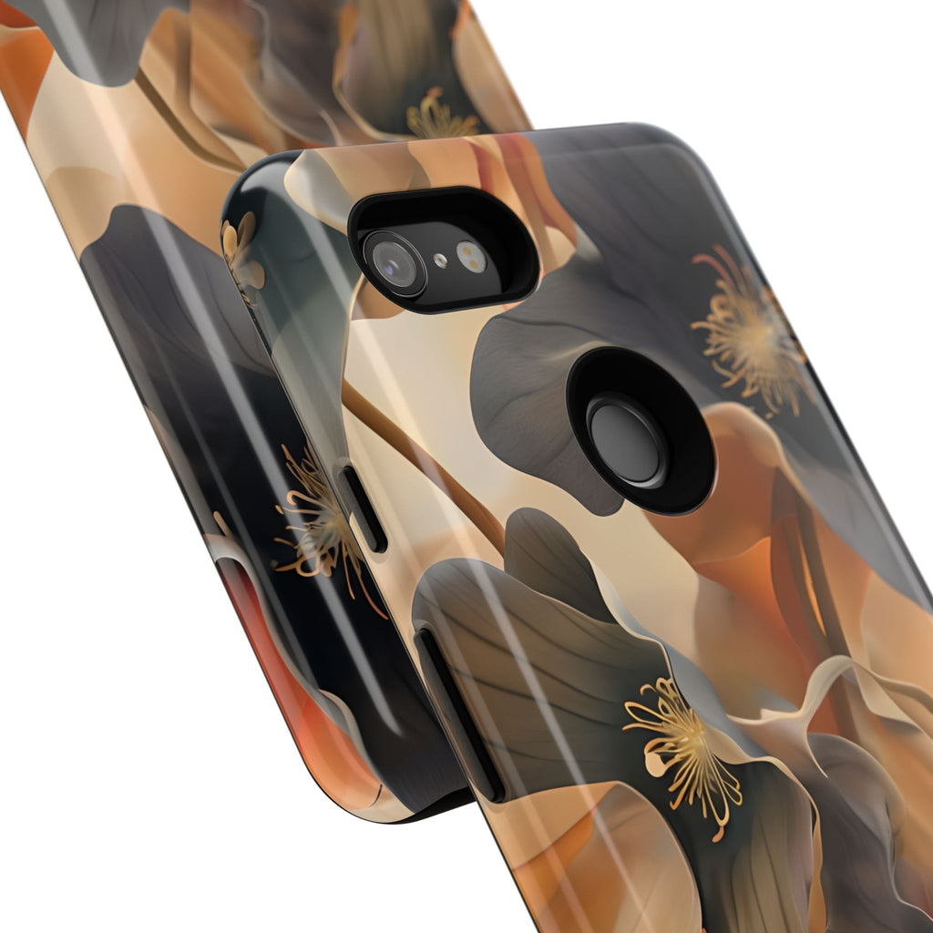 Autumn Ember - Moody Floral Art Google Pixel 3XL Tough Phone Case - Warm Earthy Botanical Design
