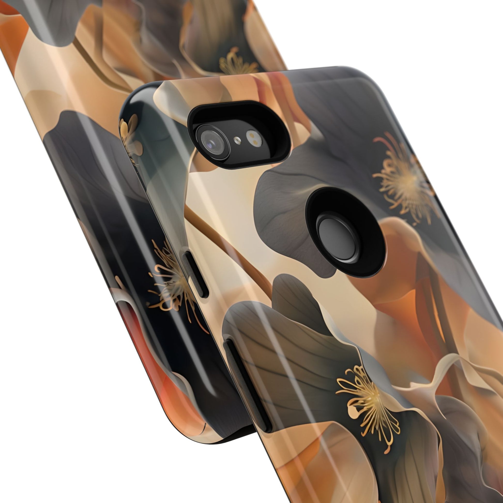 Autumn Ember - Moody Floral Art Google Pixel 3XL Tough Phone Case - Warm Earthy Botanical Design