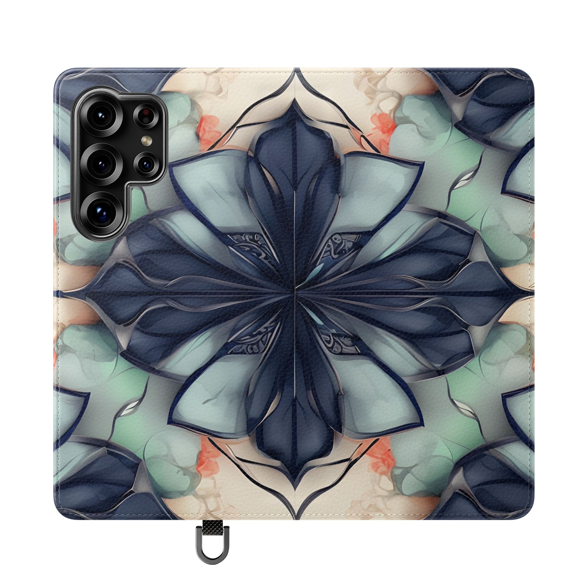 Midnight Mosaic - Abstract Floral Flip Phone Case for Samsung Galaxy S25 Ultra