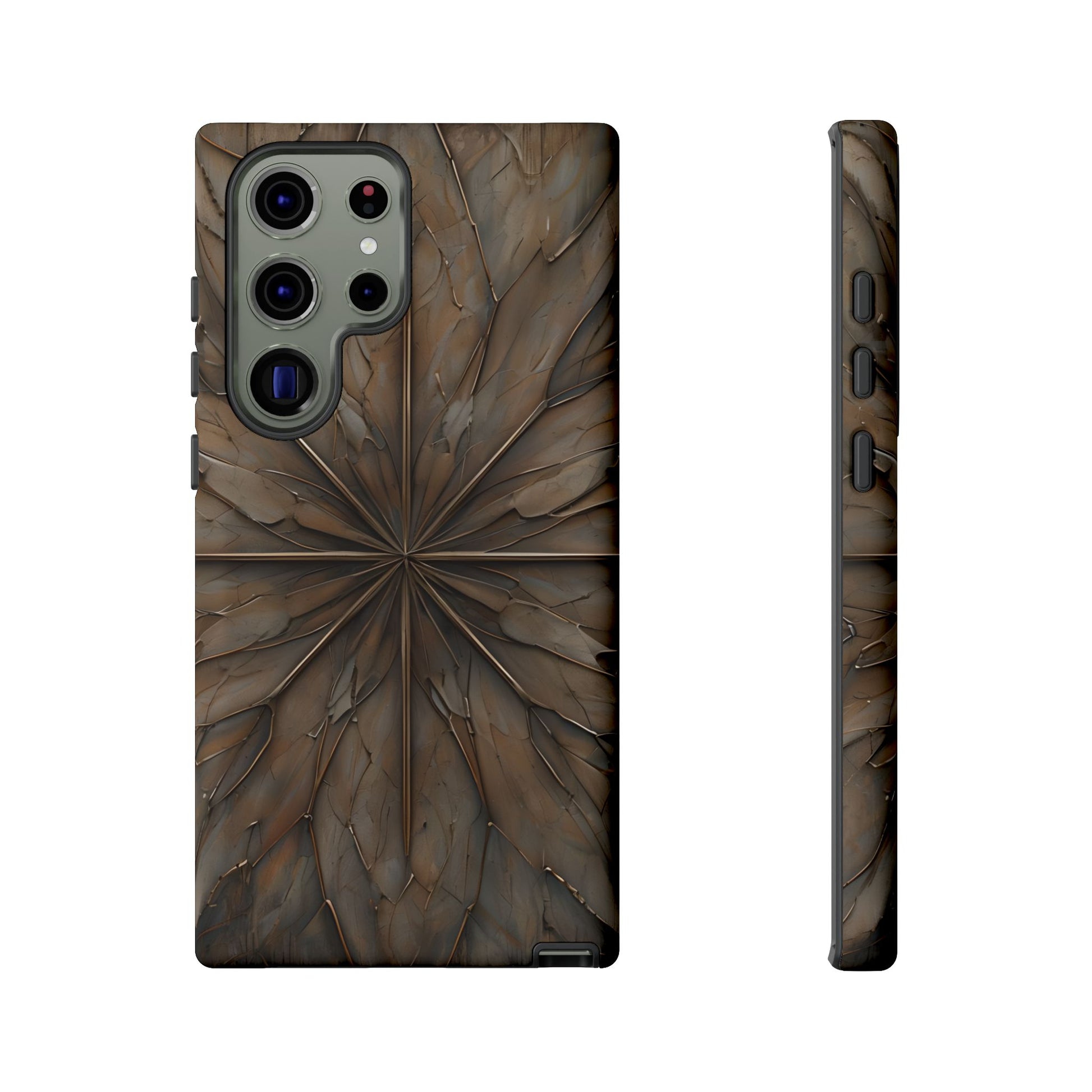 Earthstone Mandala - Kaleidoscope Collection Artistic Taupe Burst - Samsung Galaxy S23 Ultra Tough Phone Case