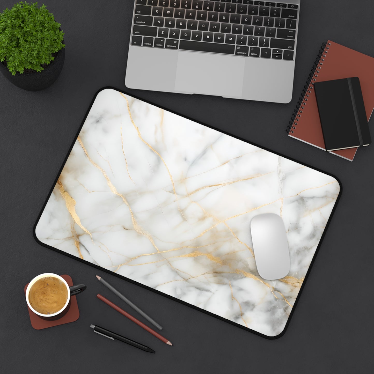 Golden Vein Desk Mat - Premium Office Desk Pad, 3 Sizes Available, Artistic Workspace Protection