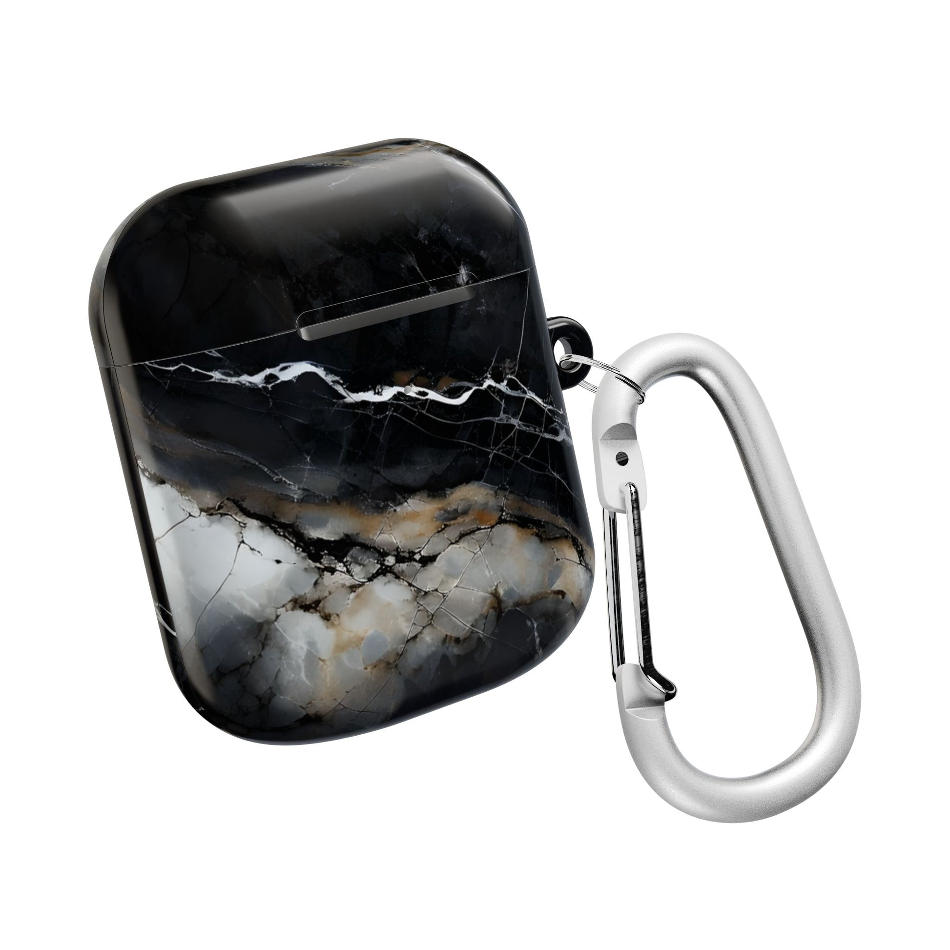 Obsidian Vein AirPod Case - Black Marble Earbud Cover for Gen 1, 2, 3, Pro Gen 1 & 2