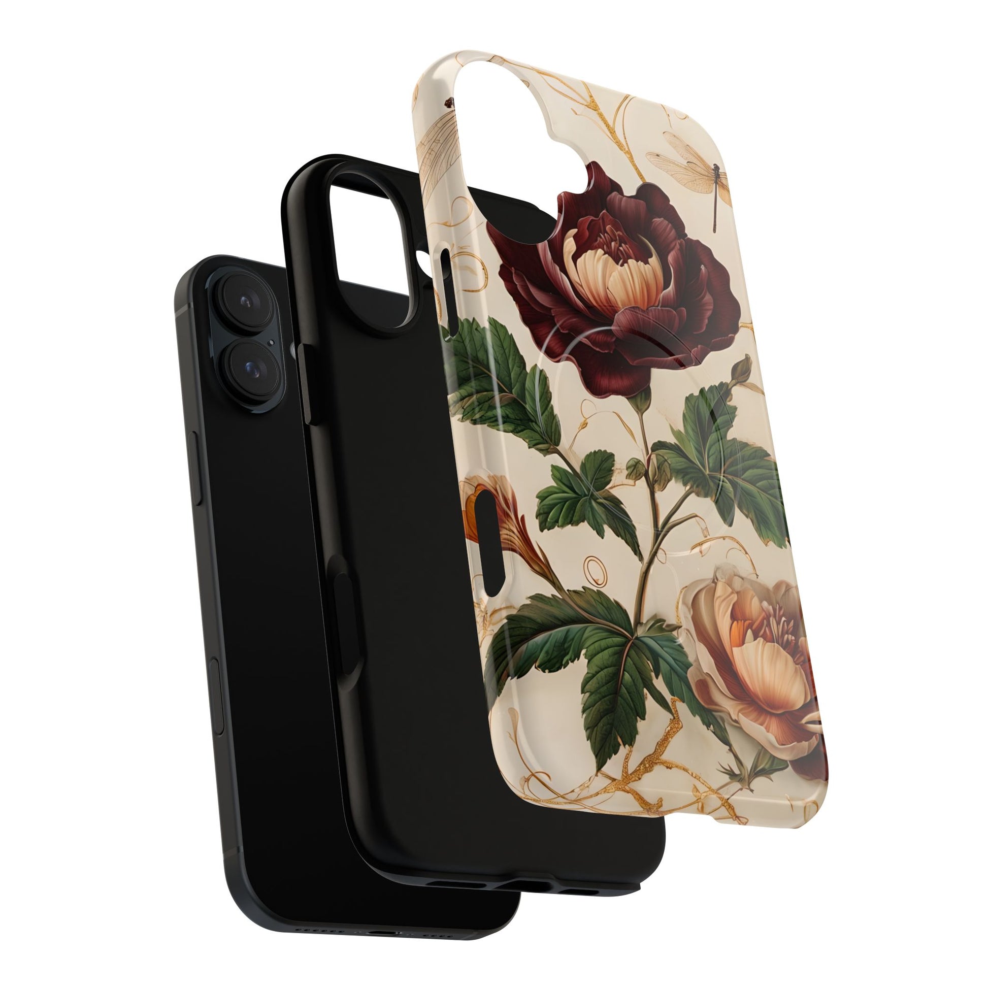 Vintage Burgundy Rose - Elegant Floral iPhone 16 Plus Phone Case - Classic Painterly Rose Design