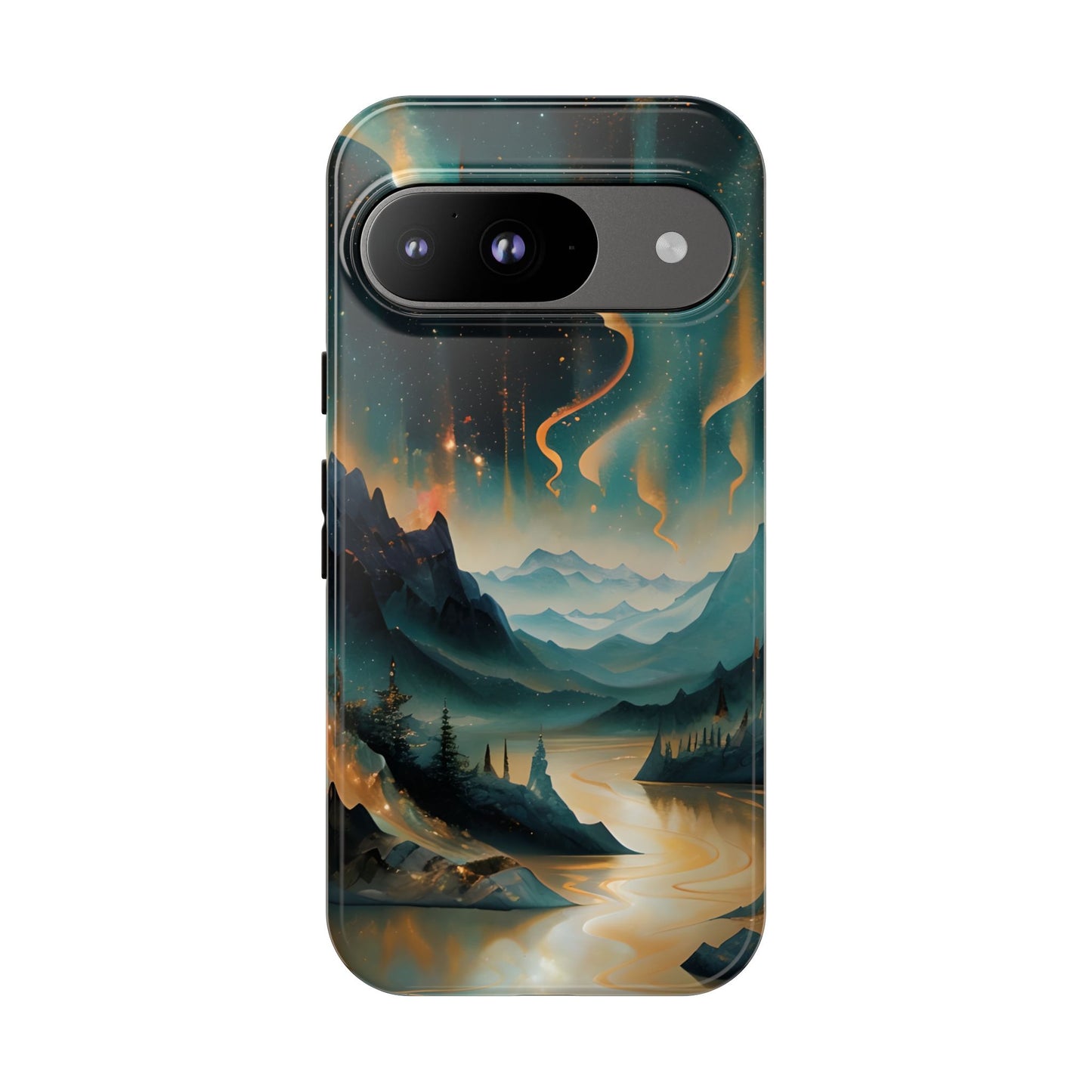 Aurora Dreamscape Tough Case for Google Pixel - Northern Lights Artistic Shockproof Cover, Elegant Protective Phone Case
