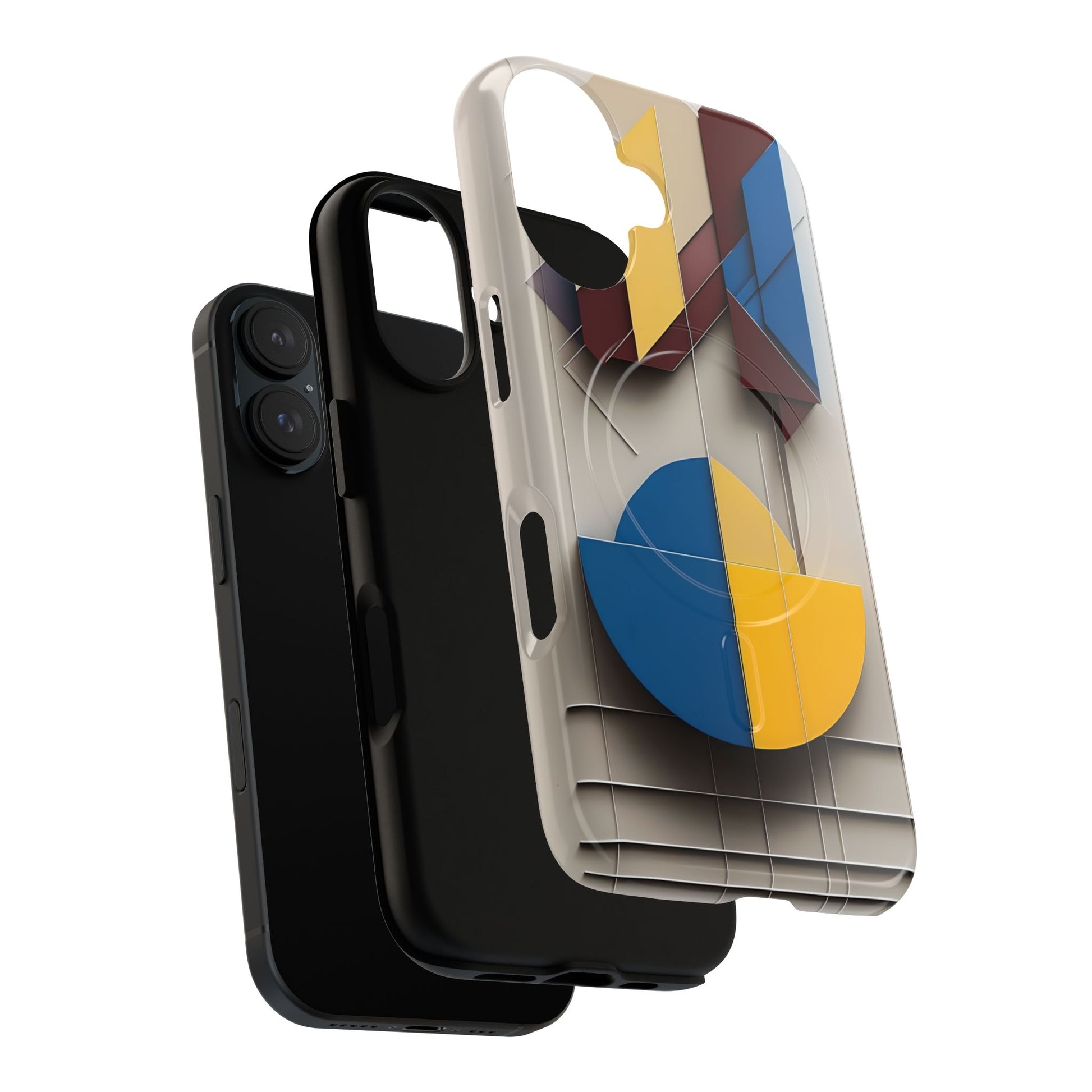 Chromatic Construct iPhone 16 MagSafe Phone Case -Modern Geometrical Design, Primary Colors