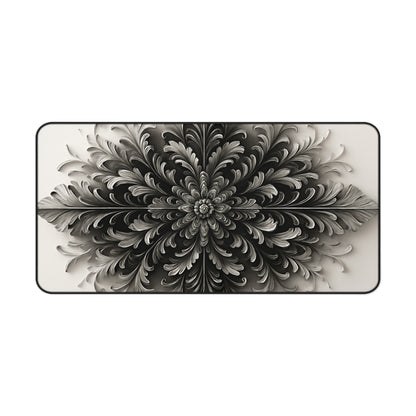 Obsidian Bloom Desk Mat - Premium Office Desk Pad, 3 Sizes Available, Artistic Workspace Protection