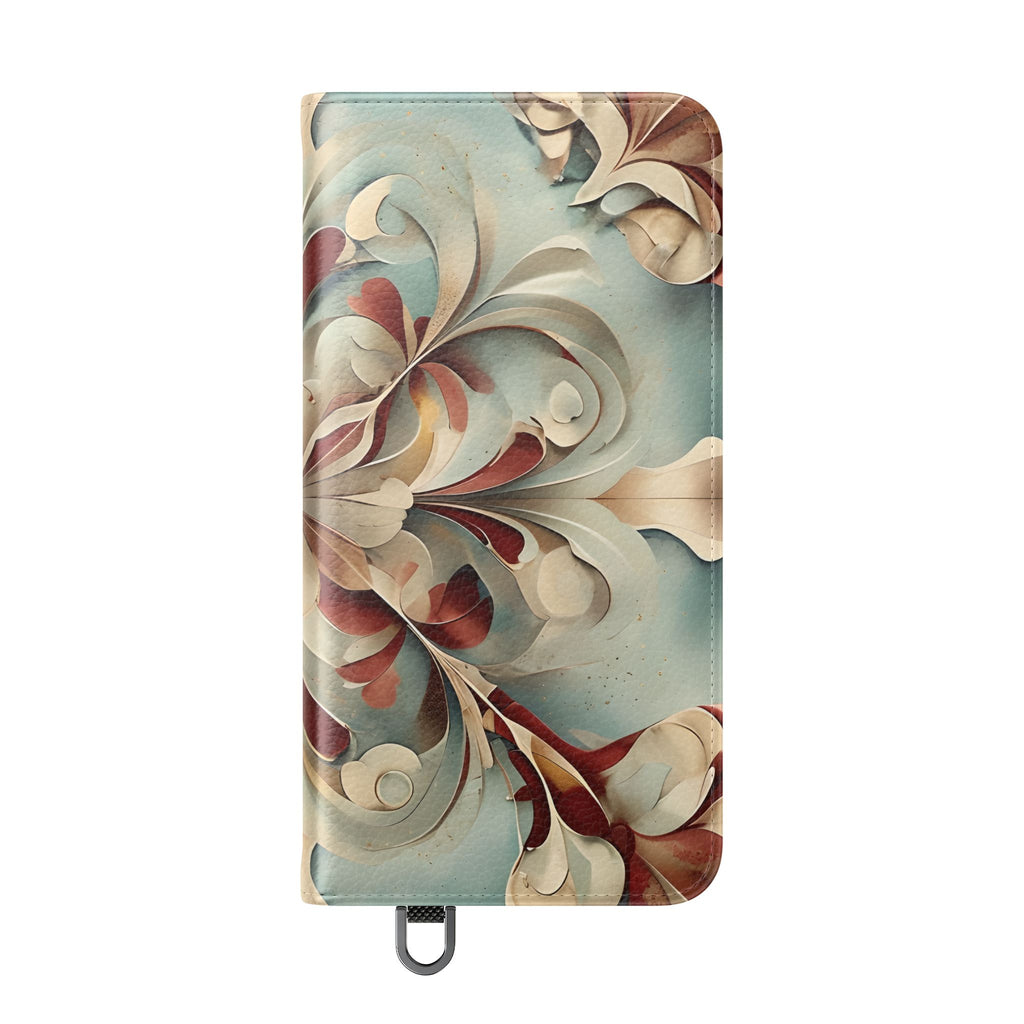 Vintage Baroque Blossom Wallet Phone Case - Elegant Floral Flip Cover for Samsung Galaxy S25