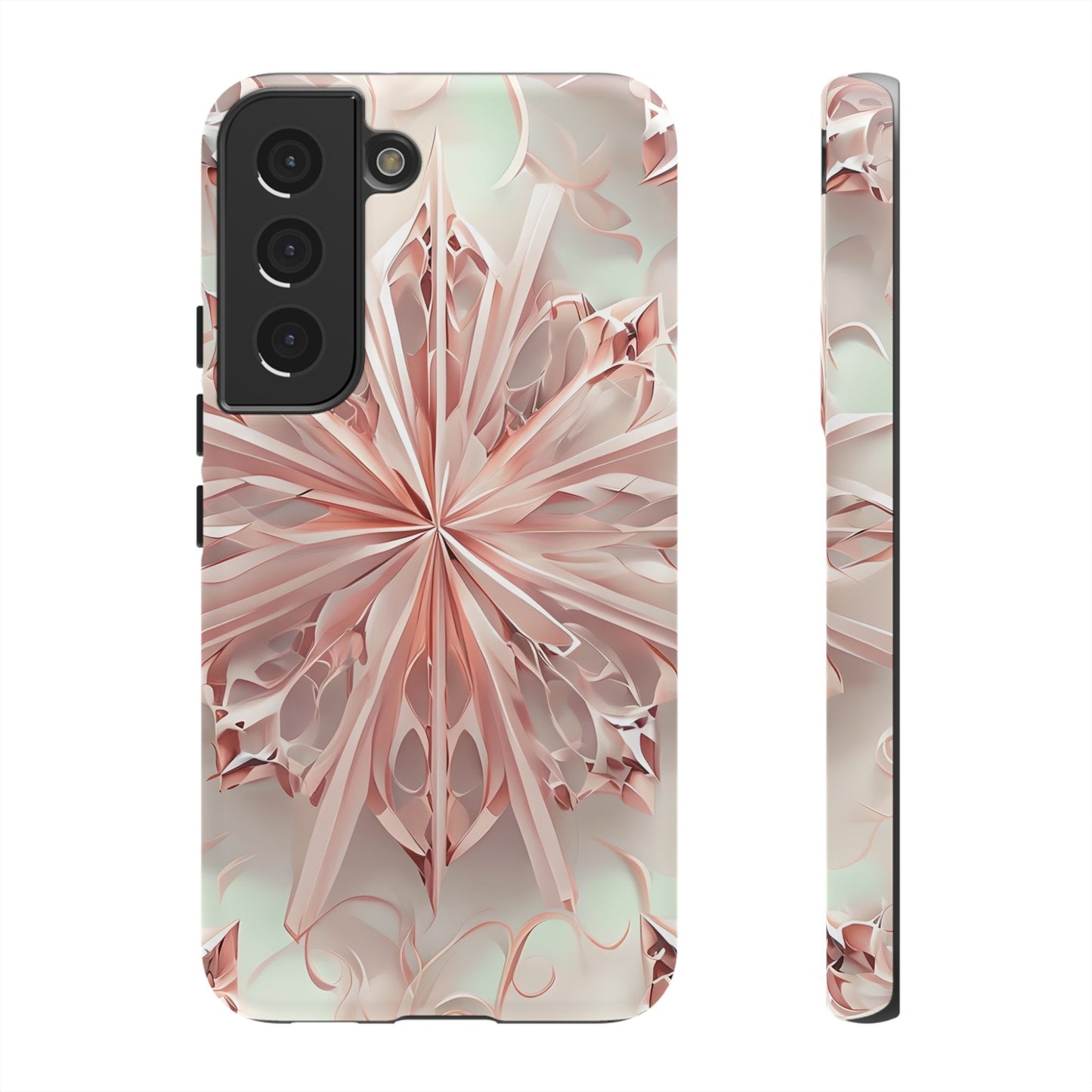 Blush Frost from our Kaleidoscope Collection - Samsung Galaxy tough case - Soft Pink Geometric Floral Design